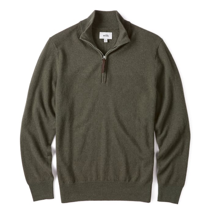 Image of Classic Cashmere Quarter Zip Sweater
