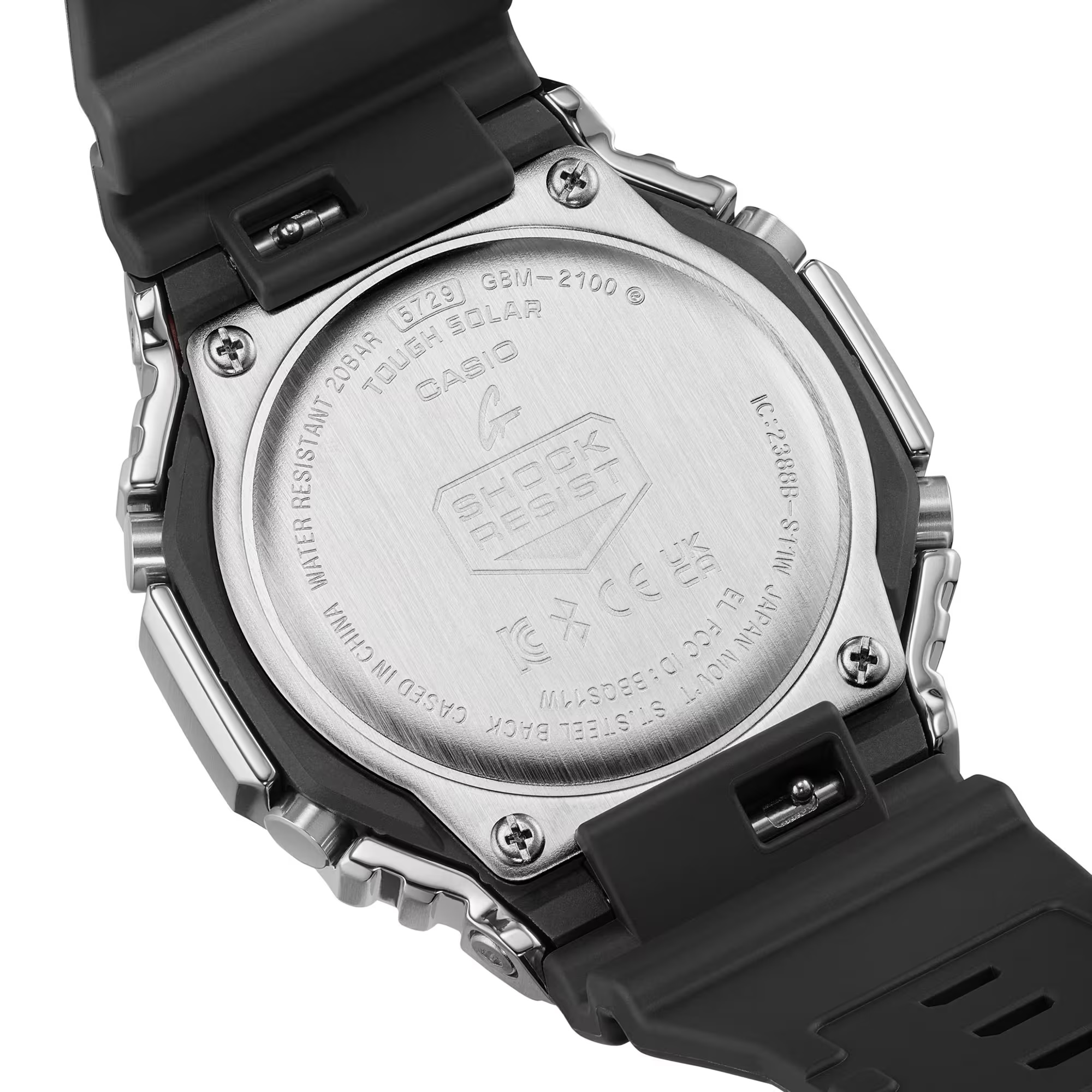 G-Shock GBM2100A-1A3 Steel Watch - Silver/Green | Digital Watches
