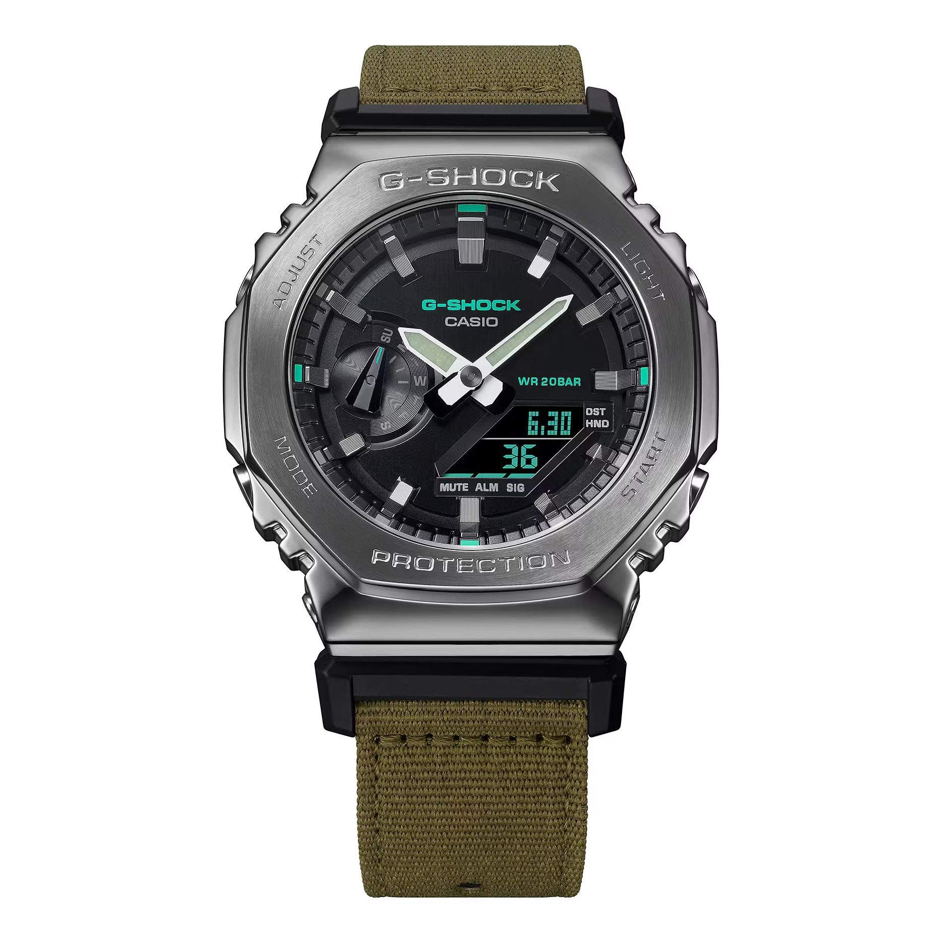 G-Shock GM2100CB-3A Utility Metal Watch - Grey/Olive Green