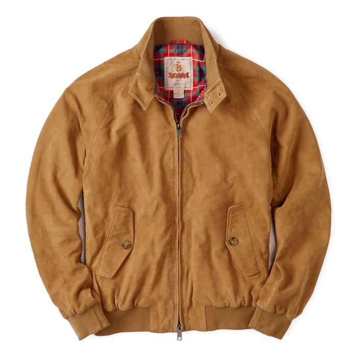 Baracuta G9 Harrington Suede Jacket Tobacco Leather Jackets