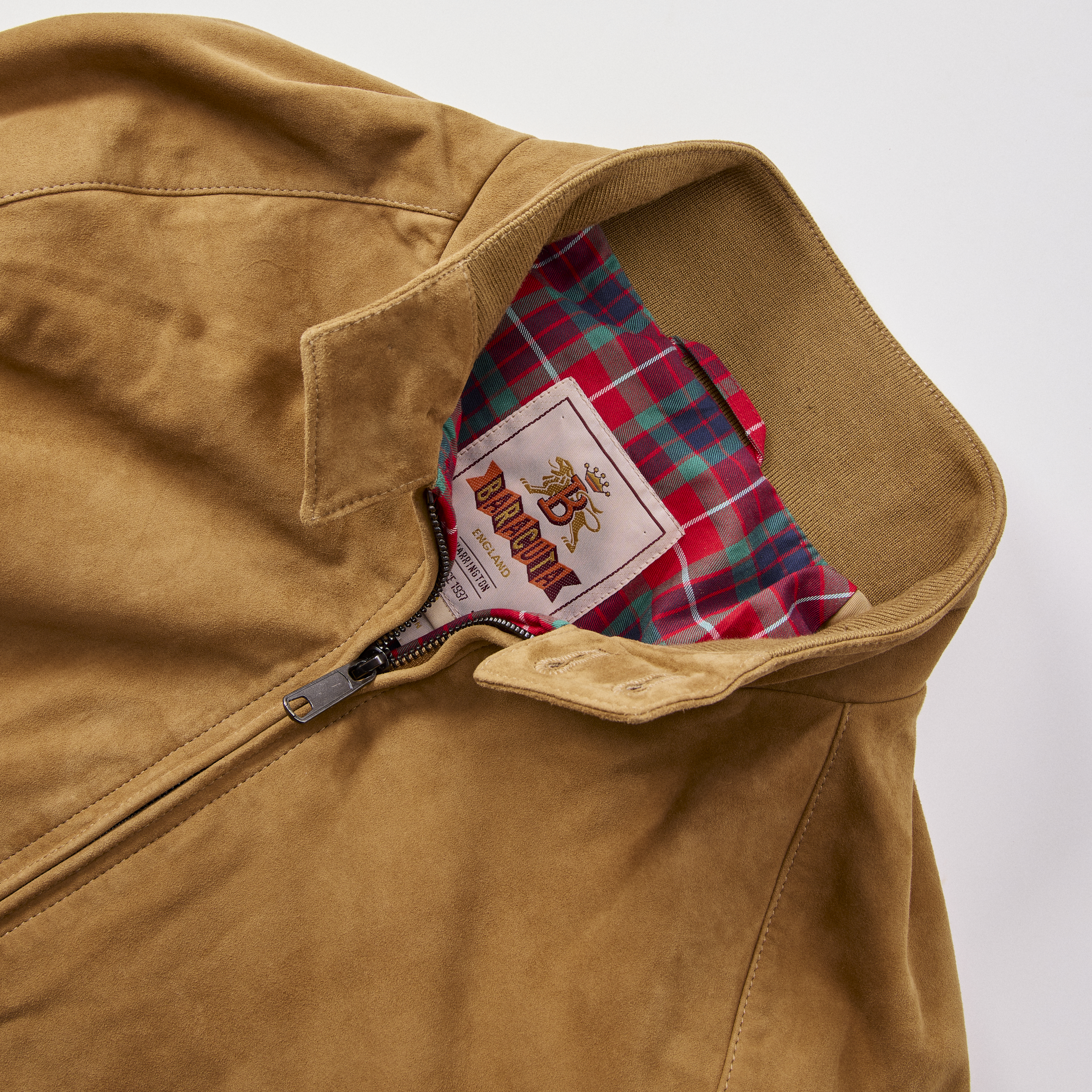 Baracuta G9 Harrington Suede Jacket Tobacco Leather Jackets