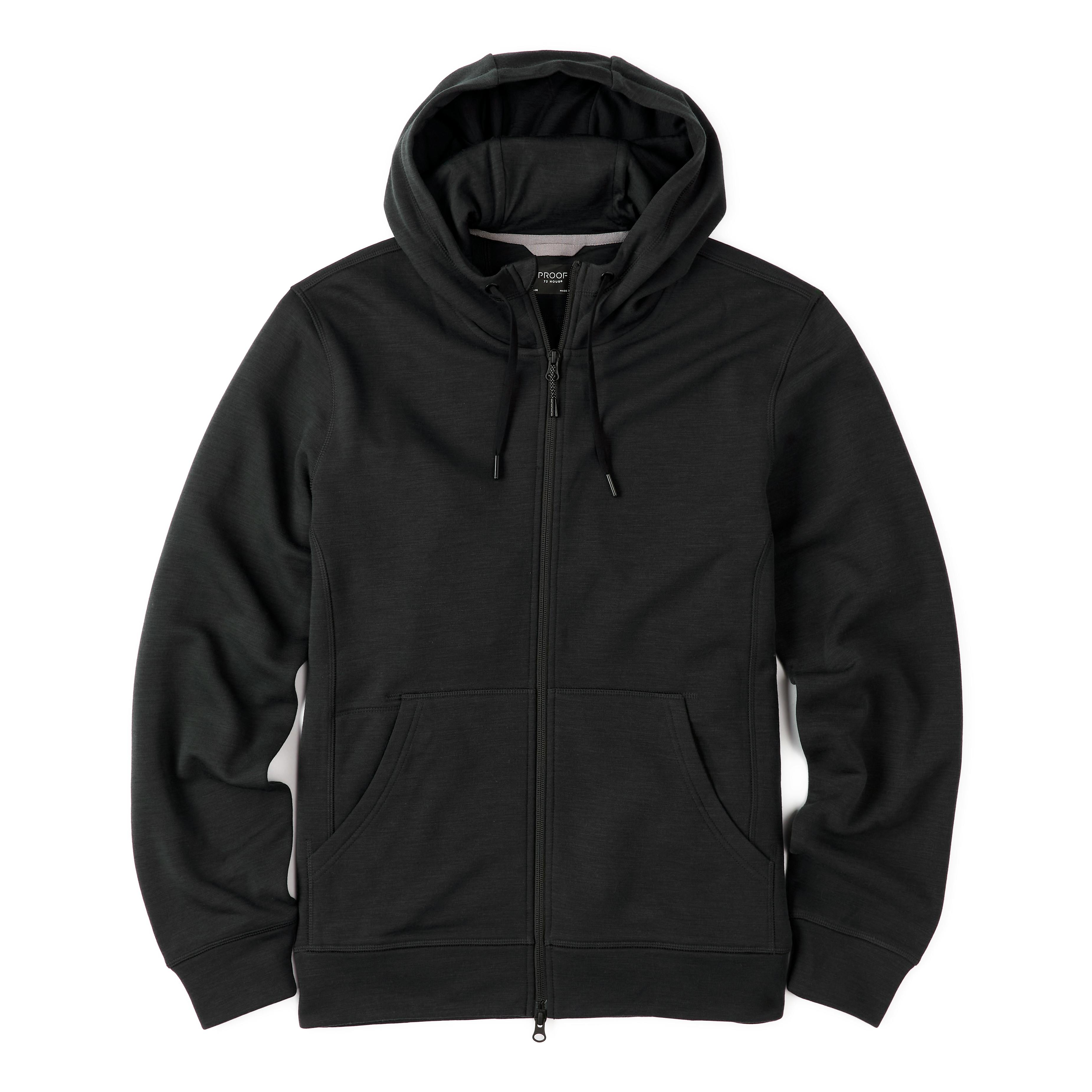 Proof 72-Hour Merino Tech Full Zip Hoodie Stone Black Full-Zip