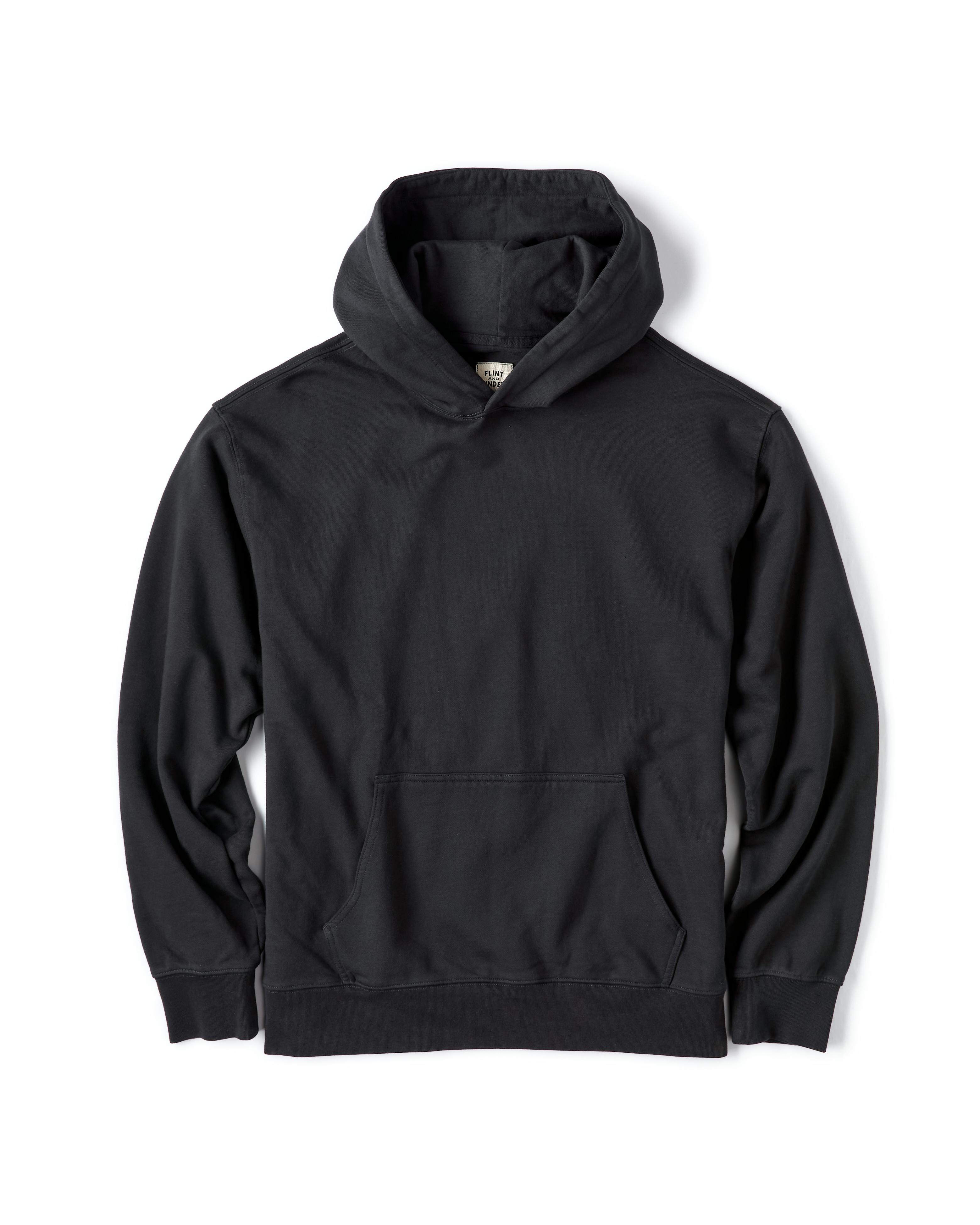 Flint and Tinder Midweight Terry Pullover Hoodie Washed Black
