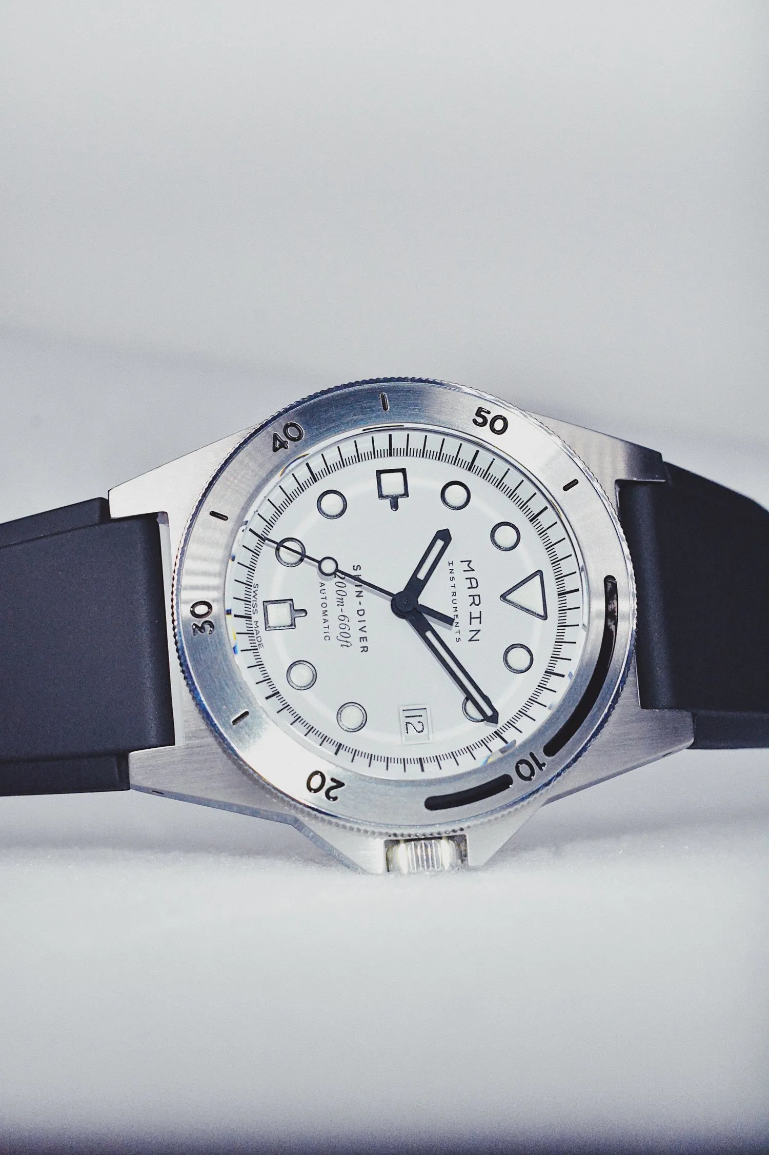 Marin Instruments Steel Skin-Diver P Watch - White/Black | Dive 