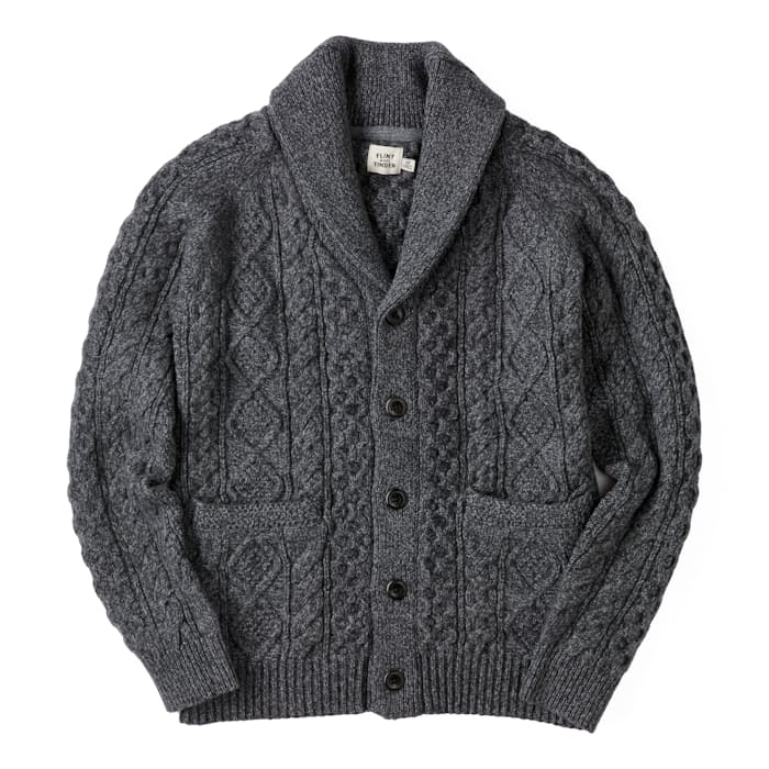 Image of Aran Cable Knit Cardigan Sweater
