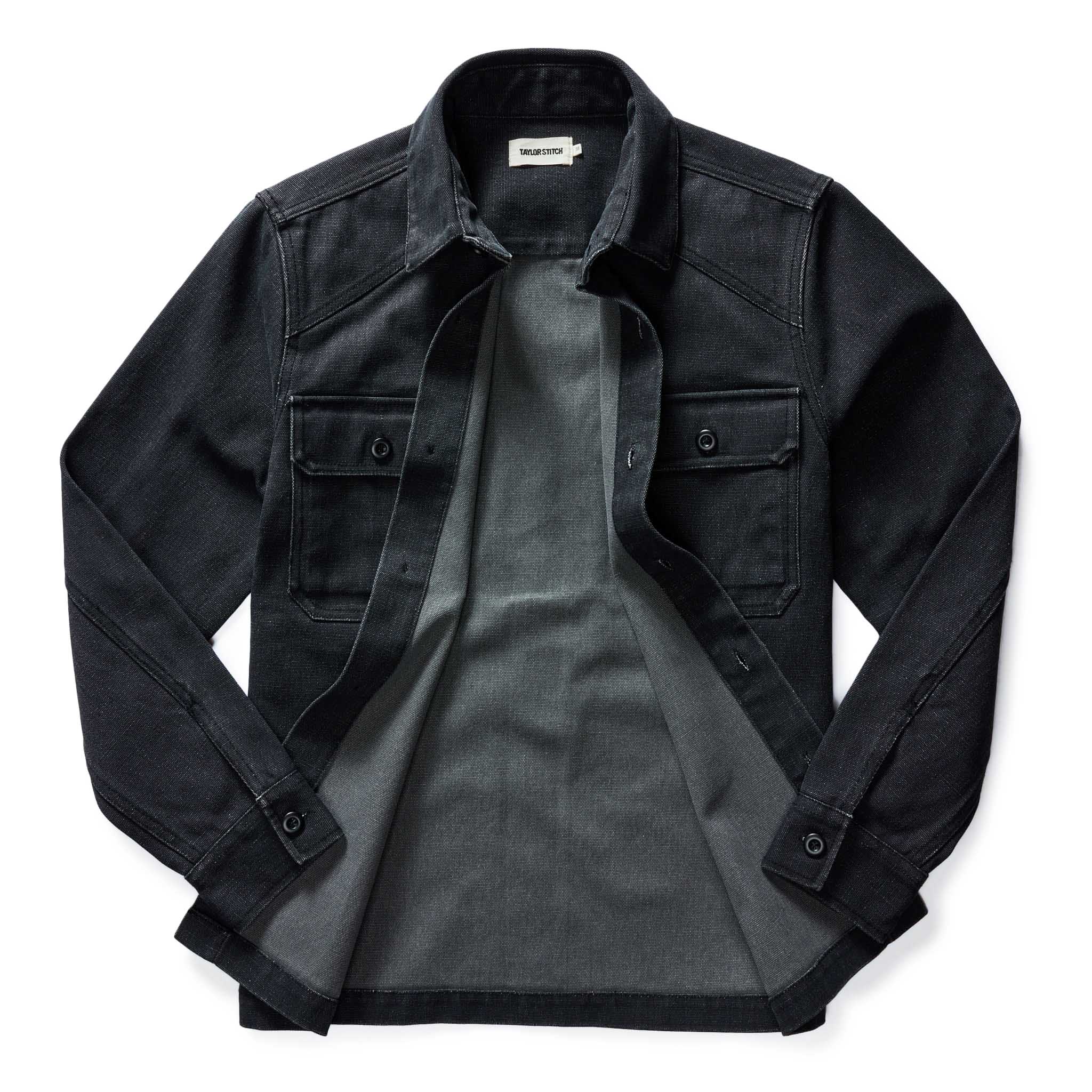 Taylor Stitch The Shop Shirt - Coal Chipped Canvas | Long