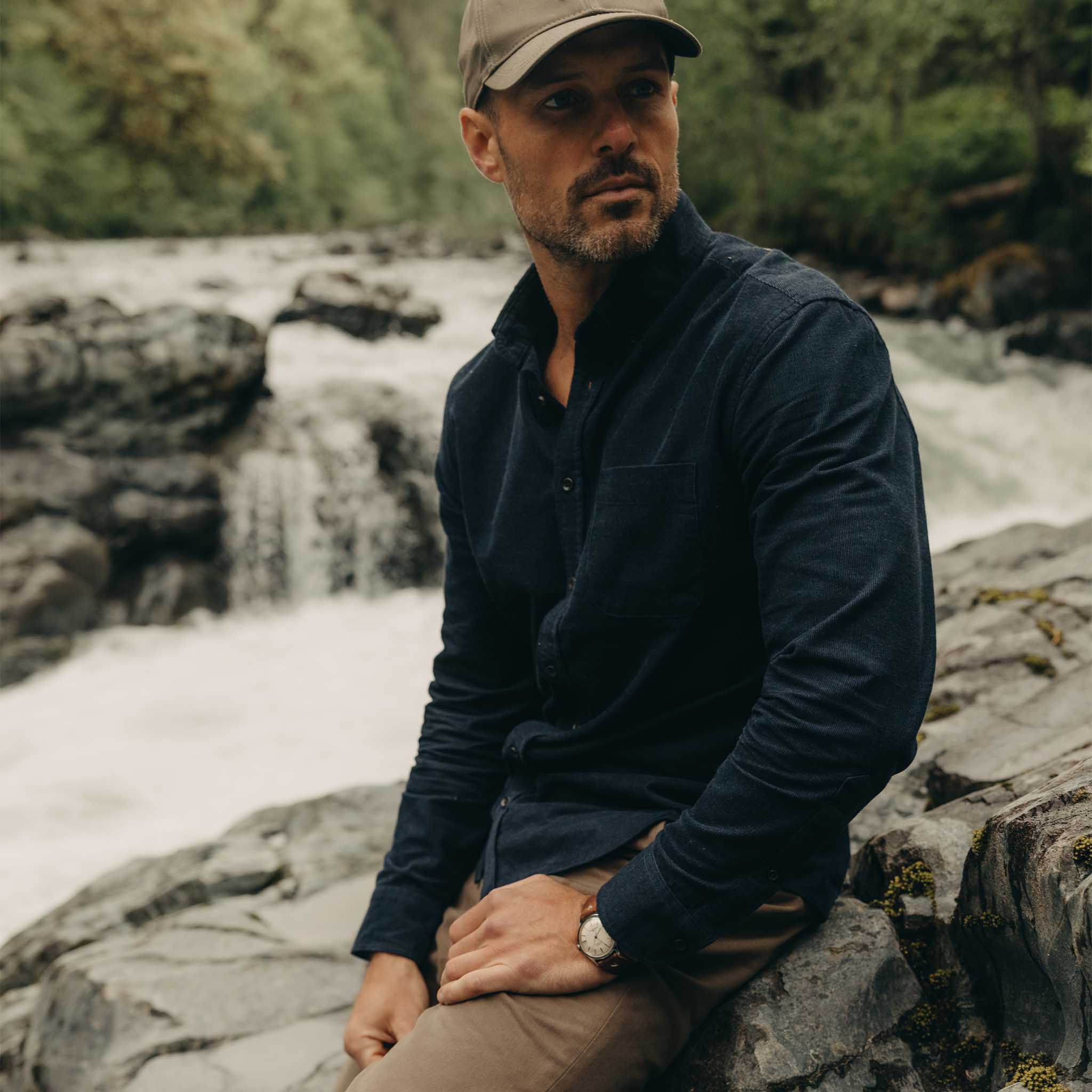 Taylor Stitch The Jack Pincord Shirt - Marine Heathered