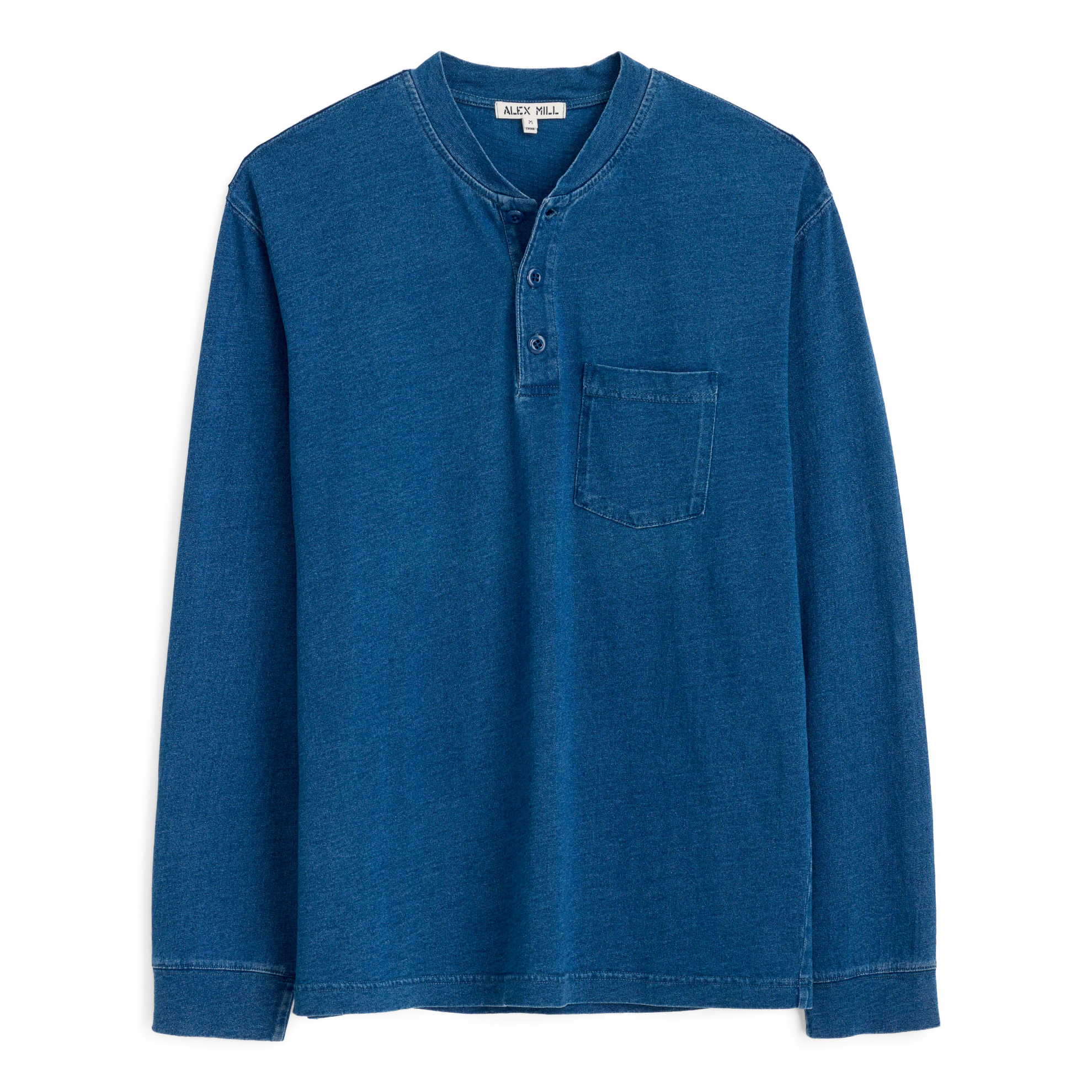 トップス alvana MASSIVE HENLEY NECK SWEAT Alex Mill Alan Heavyweight Jersey Henley - Indigo | Henleys