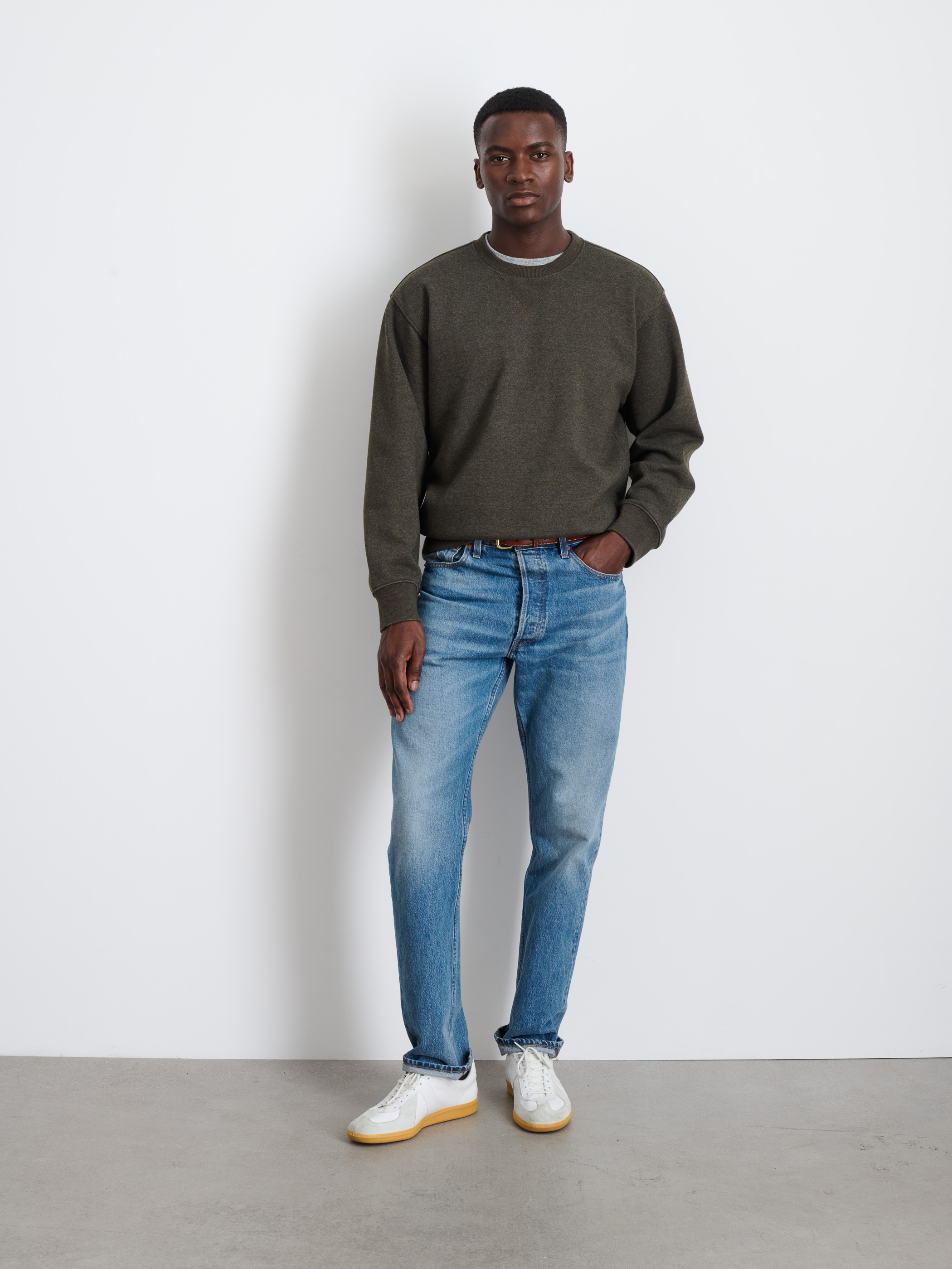 Alex Mill Oversized Cotton Fleece Sweatshirt - Heather Olive