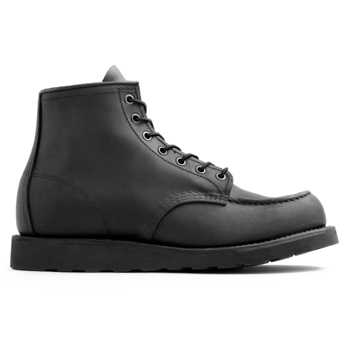 Moc Toe Boots Black Red Boots Red Wing Boots -- 3380 Triple Black