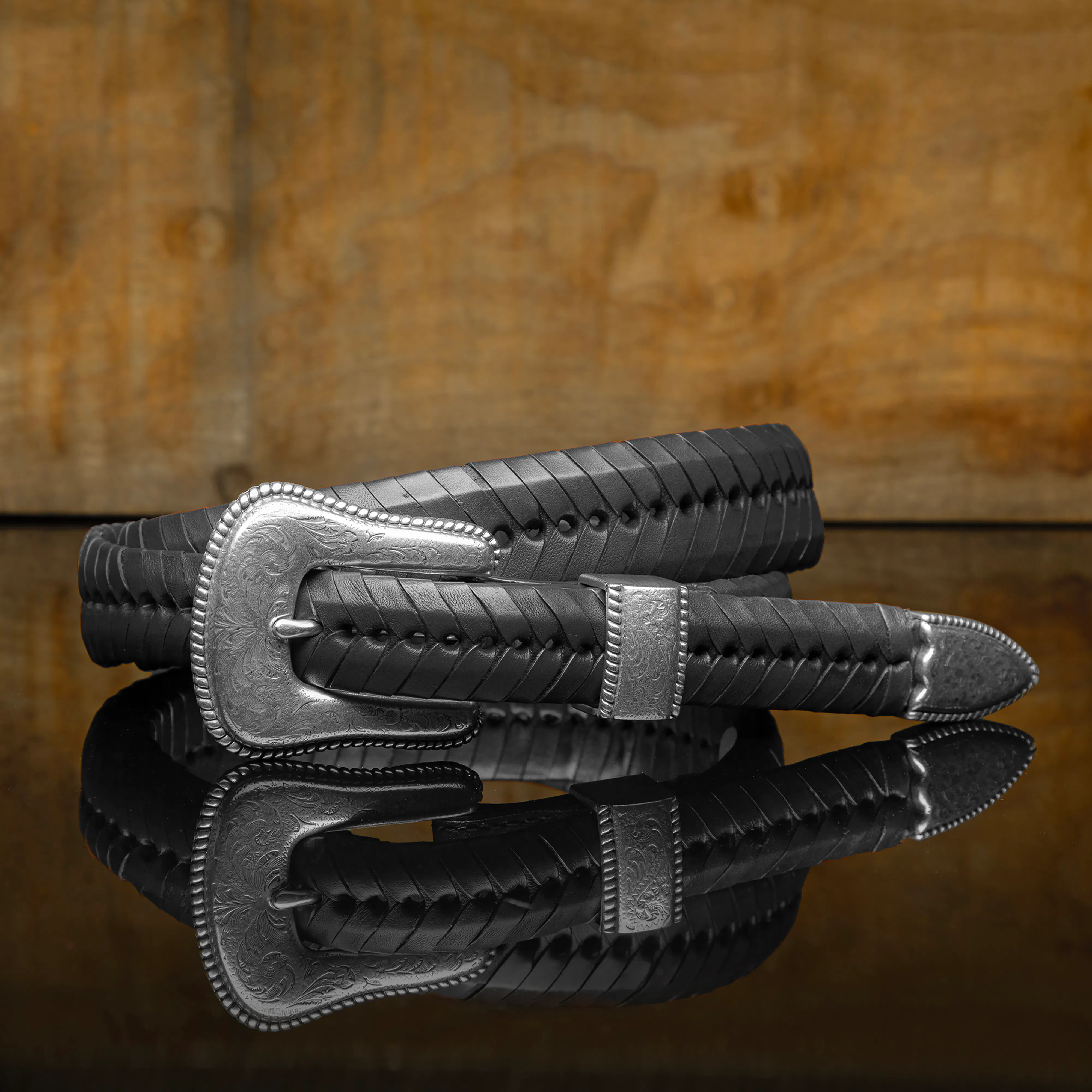 Western Lace Belt Black / 42 - Belts