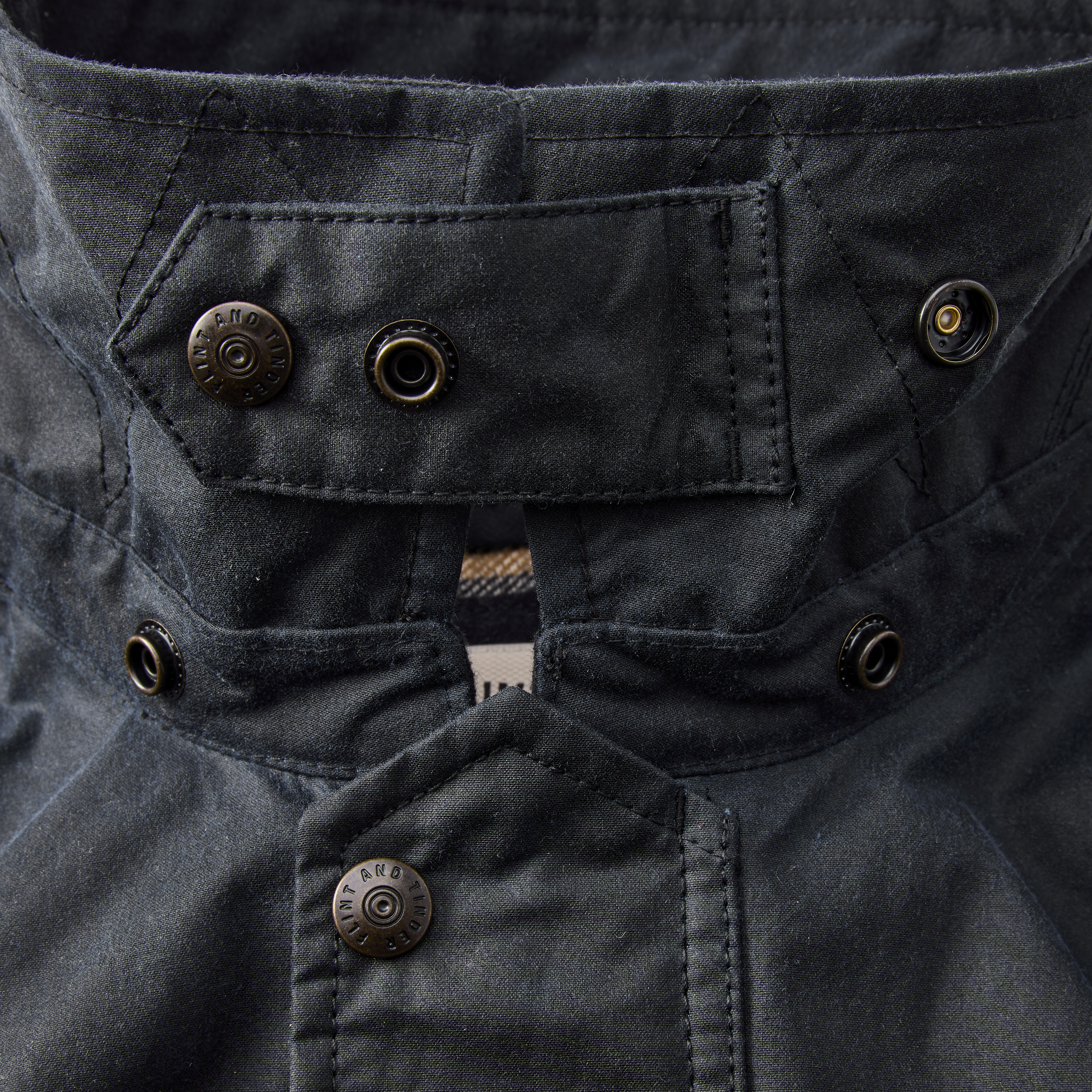 Flint and Tinder Flannel-Lined Waxed Hudson Jacket Navy Waxed