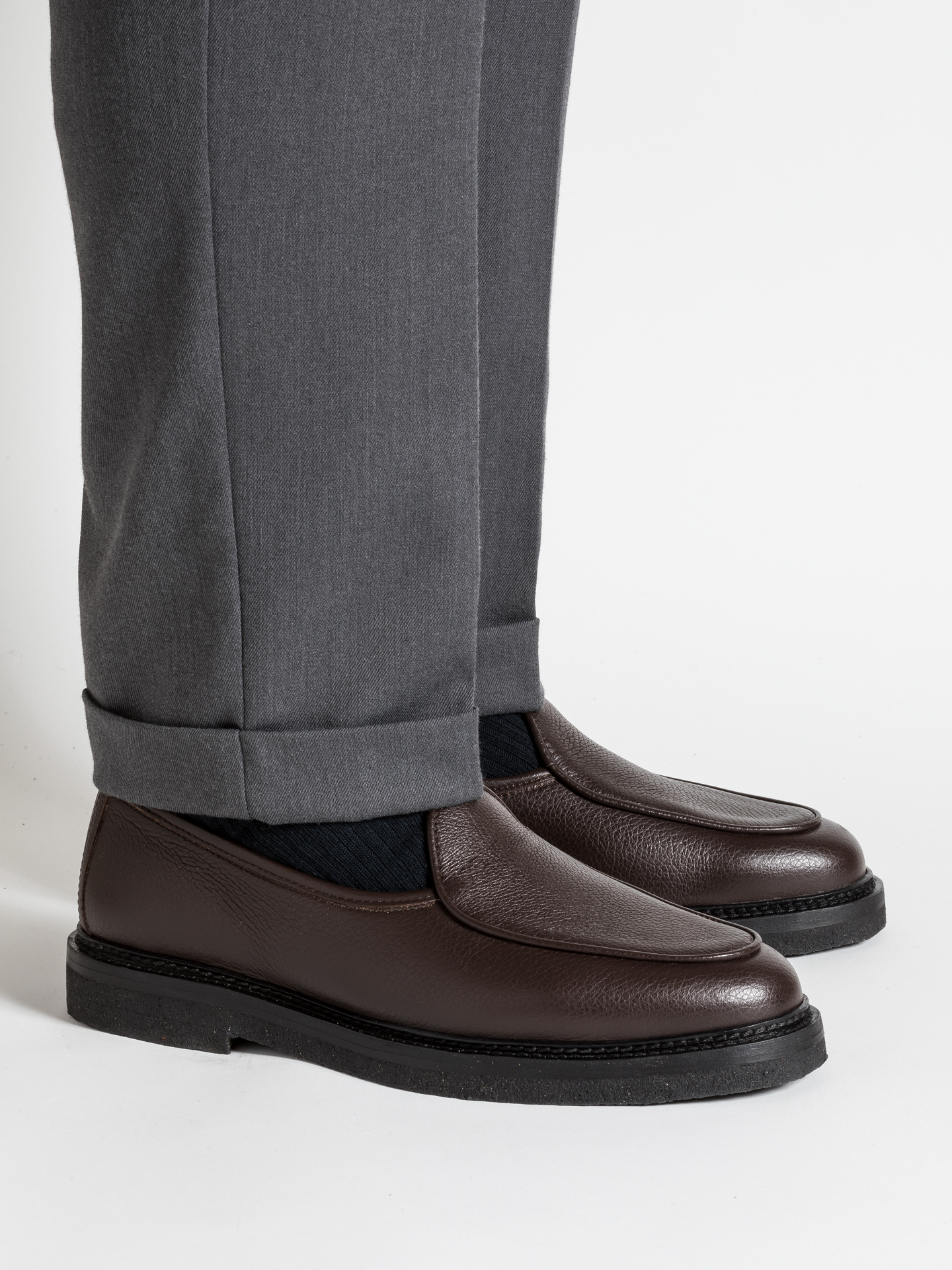 Jacques Soloviere 37 レザー OCAILLE Jacques Solovière Alexis Loafer in Leather - Calf Ebano