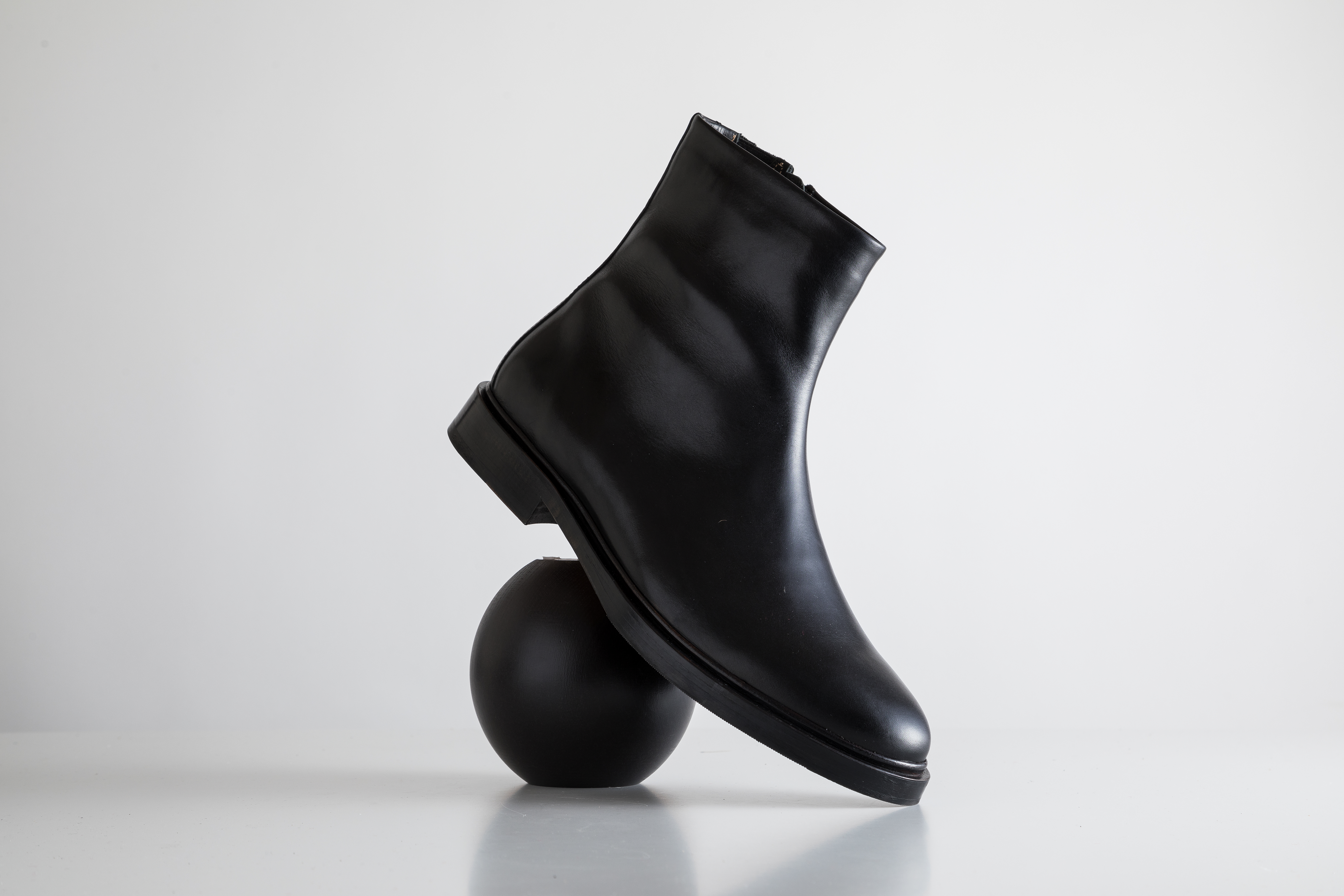 Jacques Solovière Mark Zip Boot - Calf Black Leather | Dress Boots