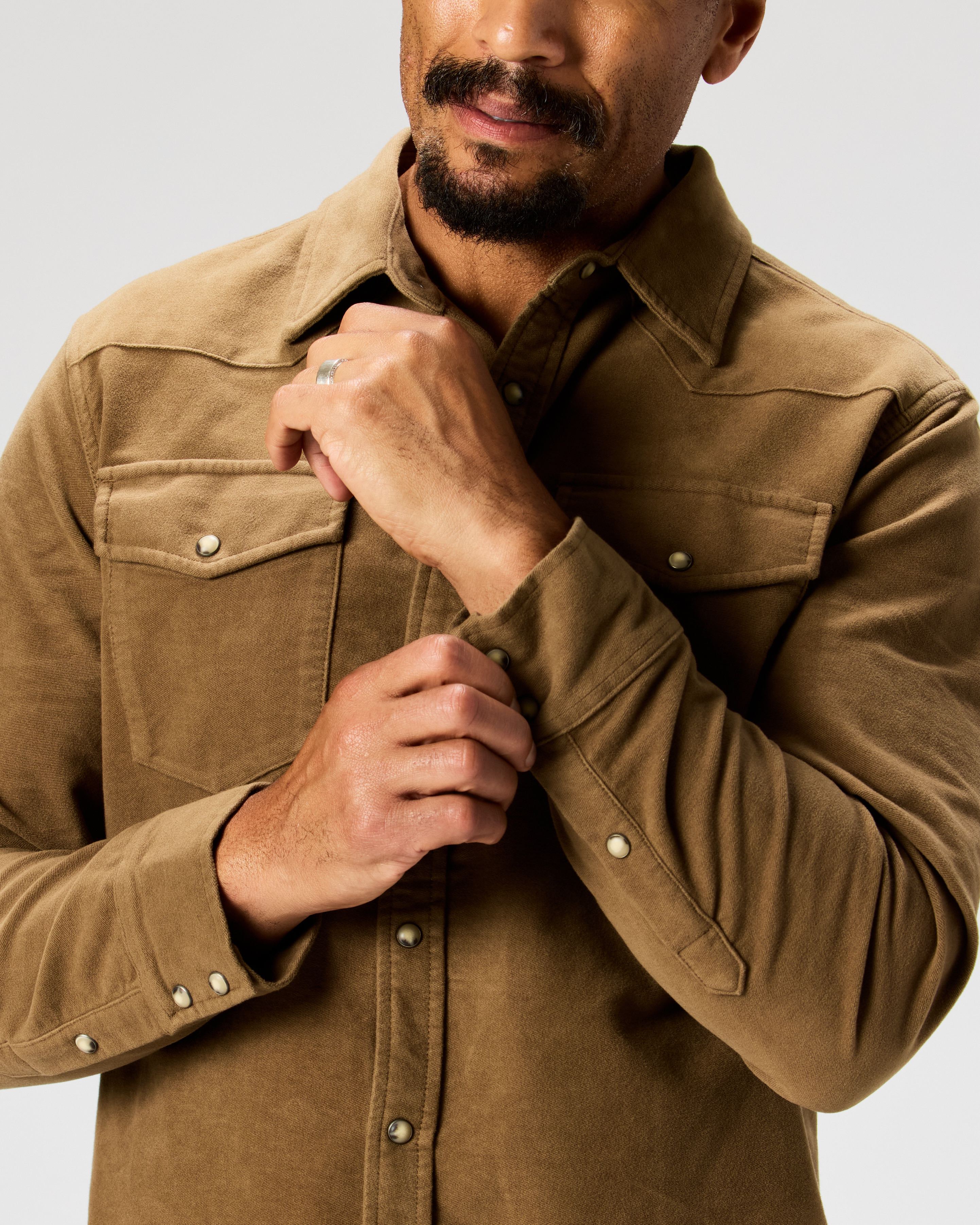 トップス MOLESKIN WESTERN L/S SHIRT Flint and Tinder Moleskin Western Shirt - Harvest Gold | Long