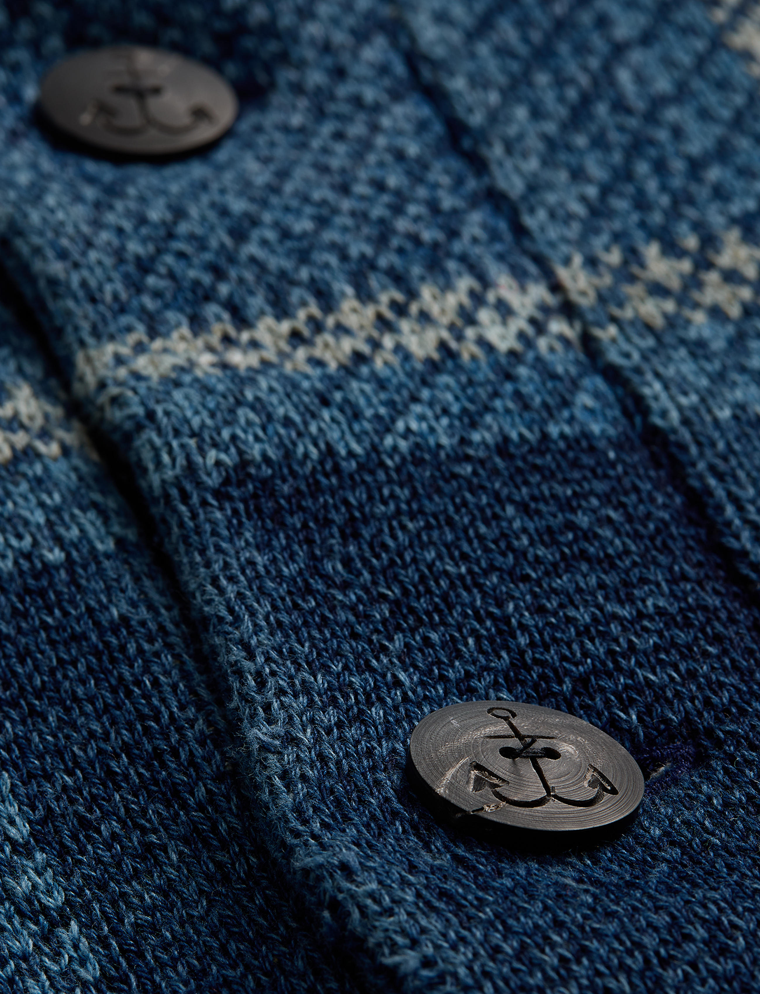 RRL Jacquard Shawl Cardigan Sweater - Blue Multi | Cardigan