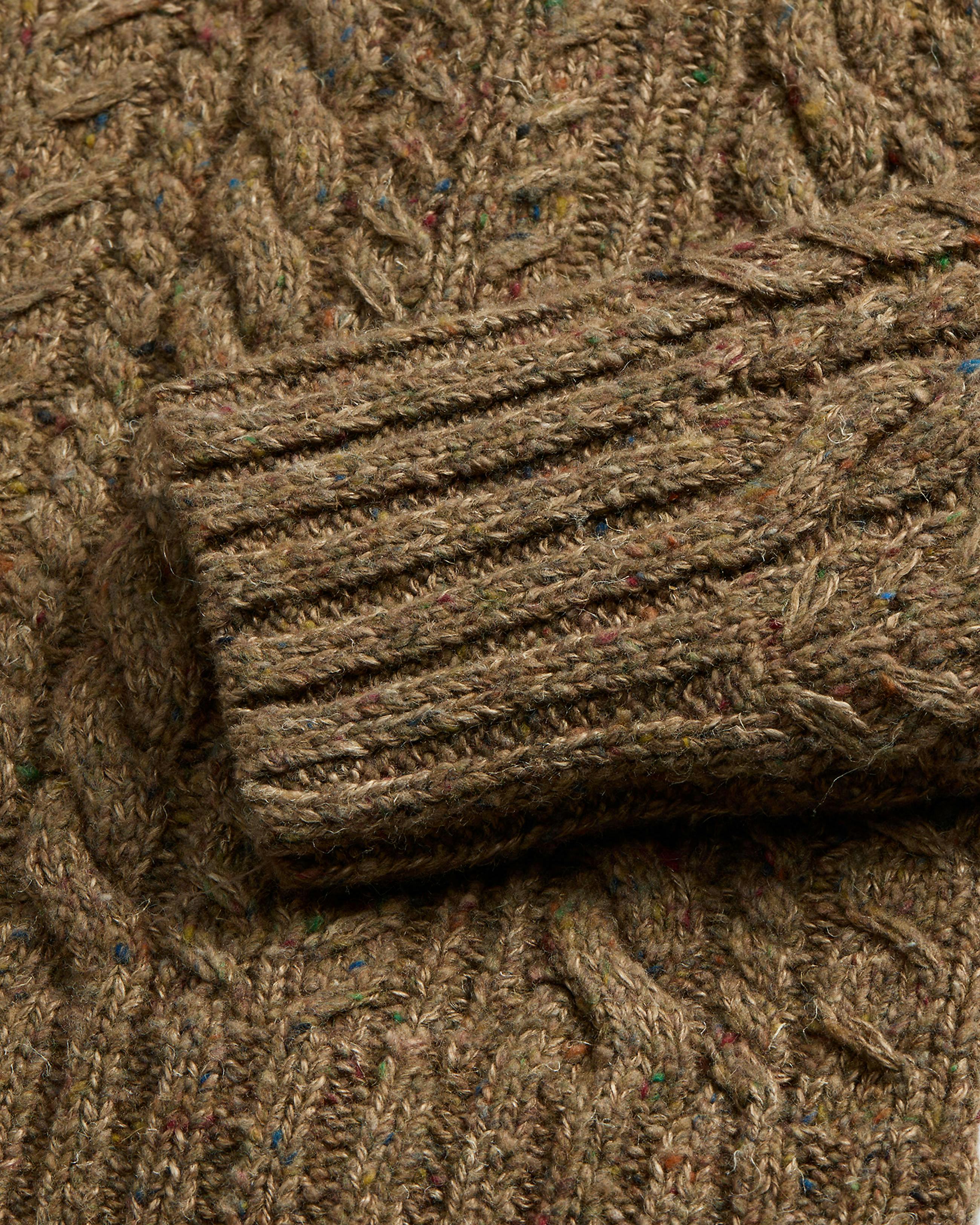 RRL Cable Knit Shawl Cardigan Sweater Brown Heather Cardigan