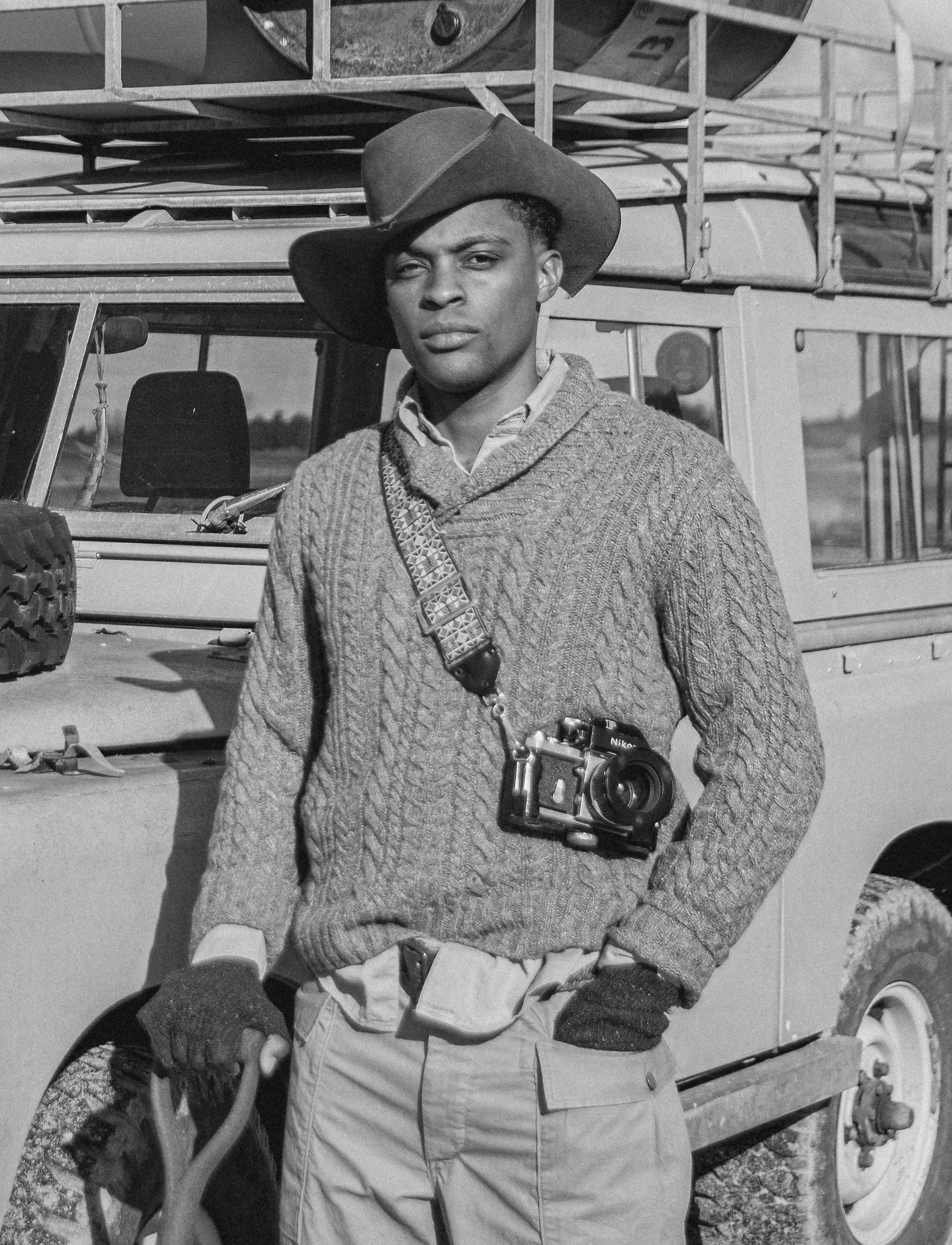 RRL Cable Knit Shawl Cardigan Sweater - Brown Heather | Cardigan