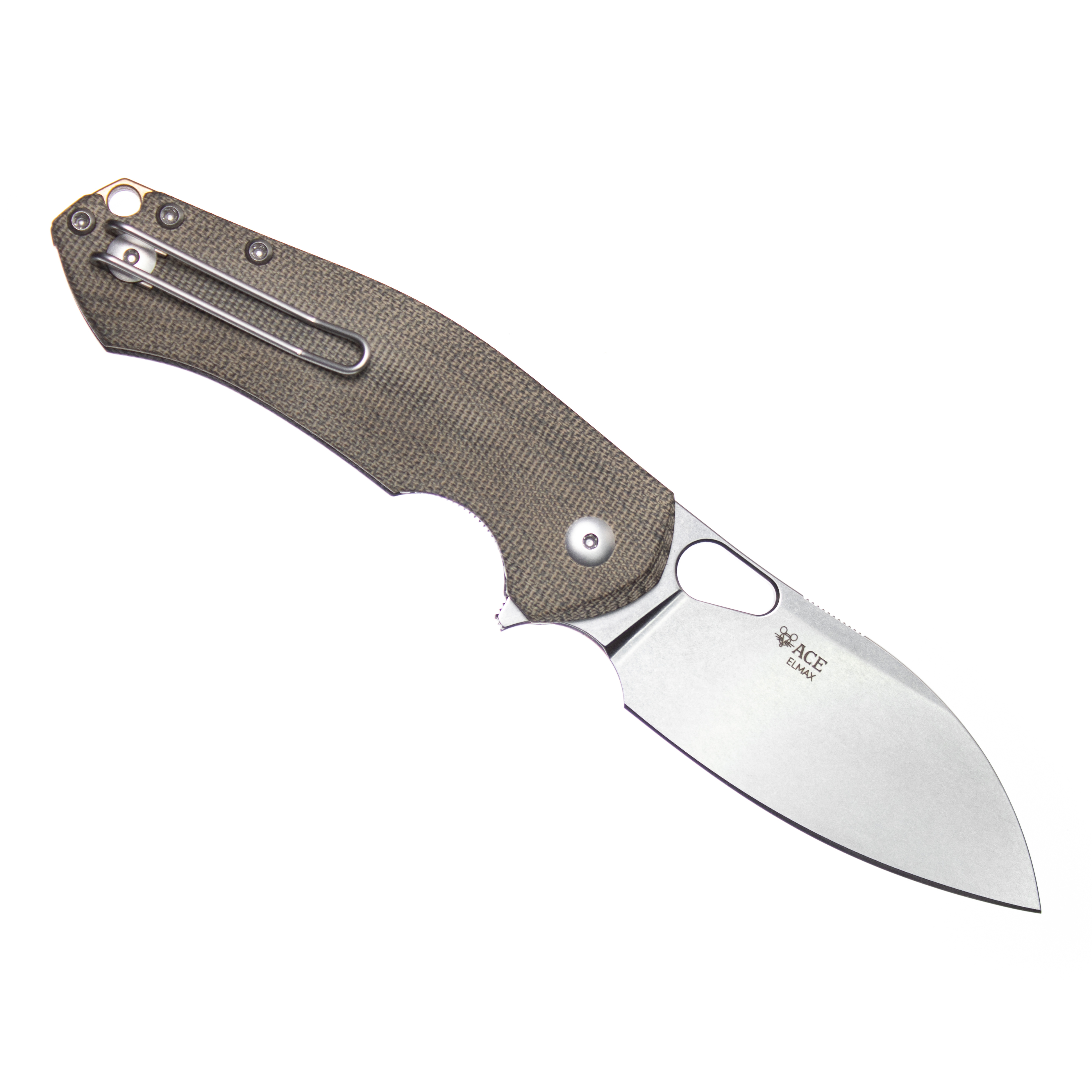 Giantmouse ACE Biblio XL Pocket Knife - Green Canvas / Stonewashed