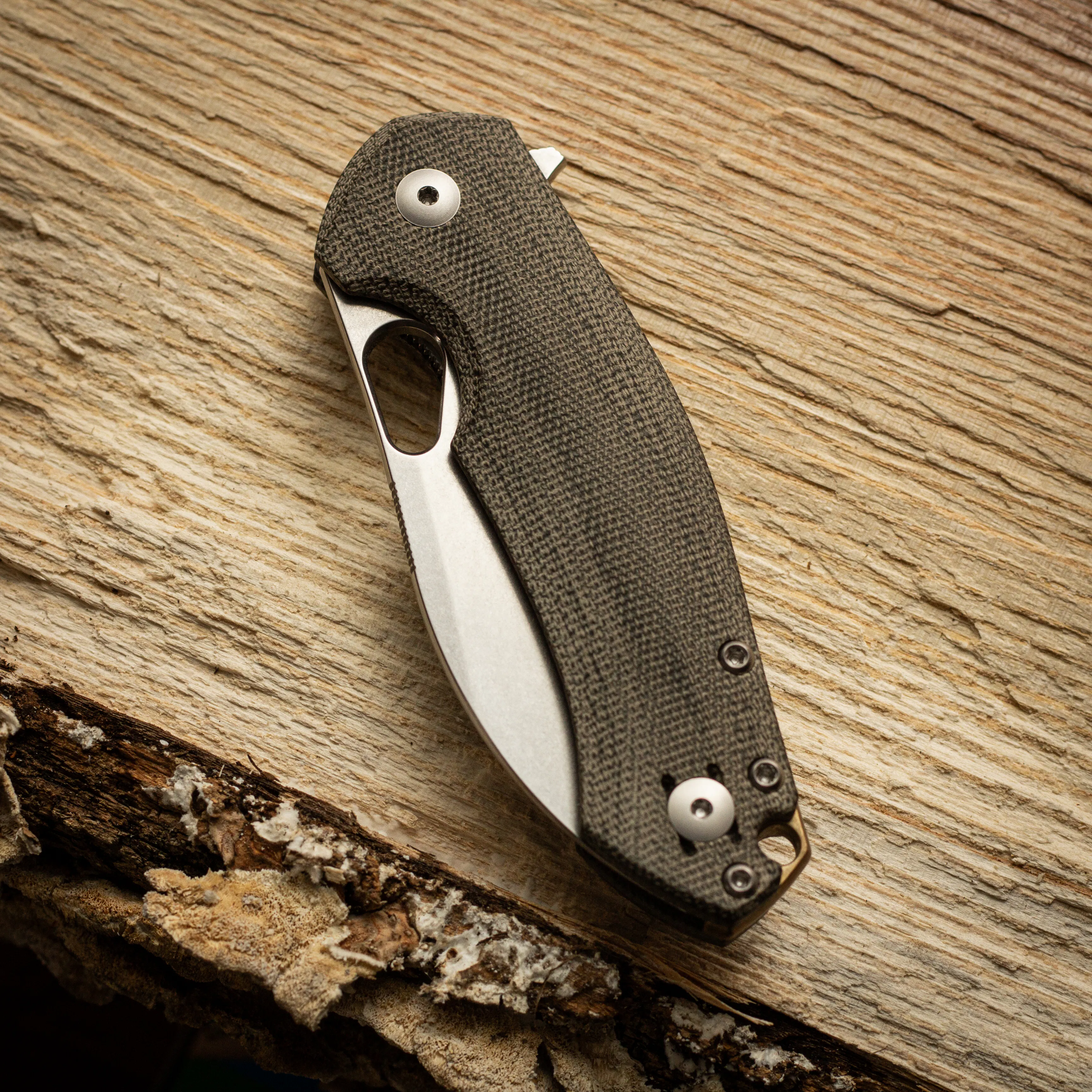Giantmouse ACE Biblio XL Pocket Knife - Green Canvas / Stonewashed