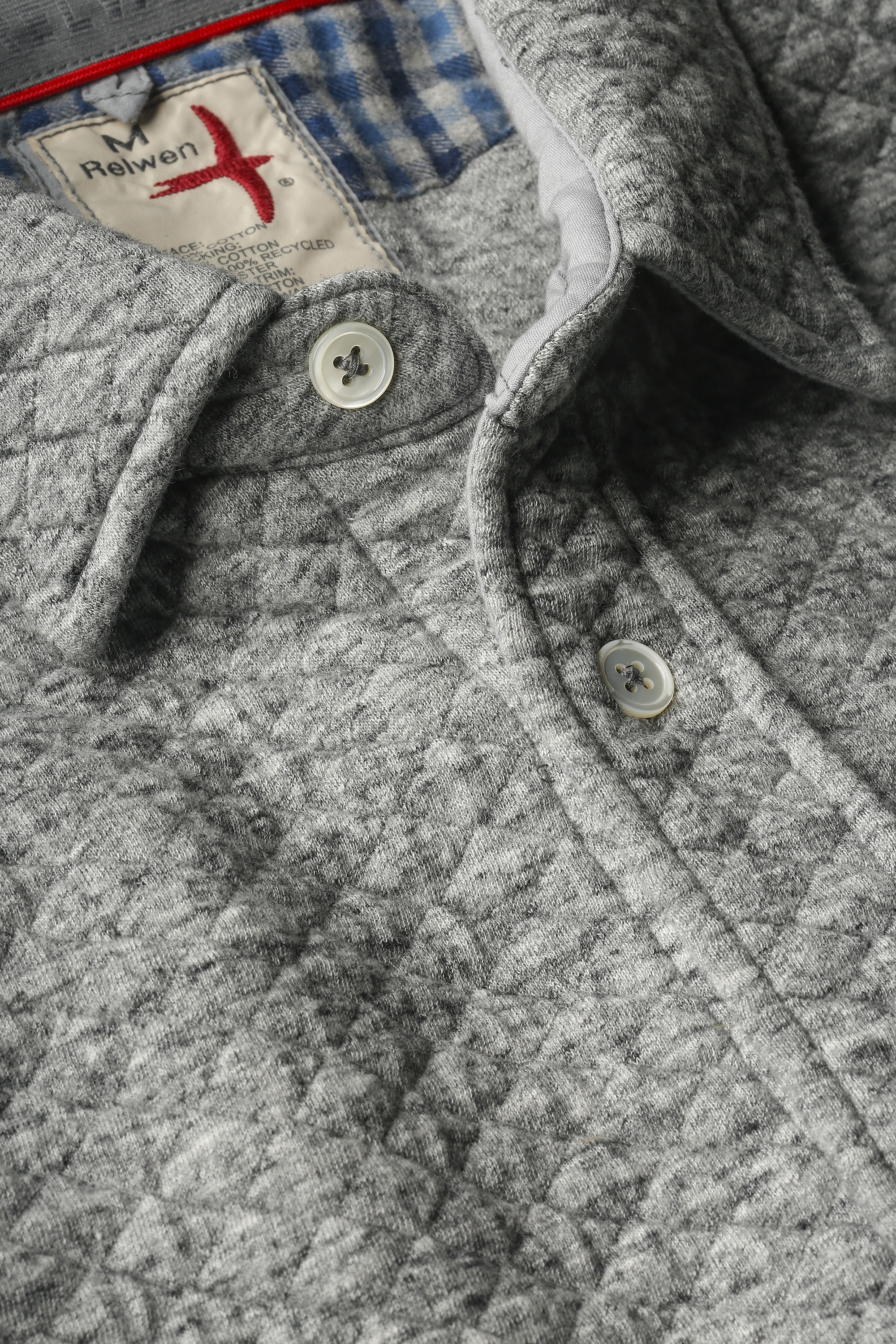 Relwen Bubble Knit Shirt - Grey Marl | Long Sleeve Shirts