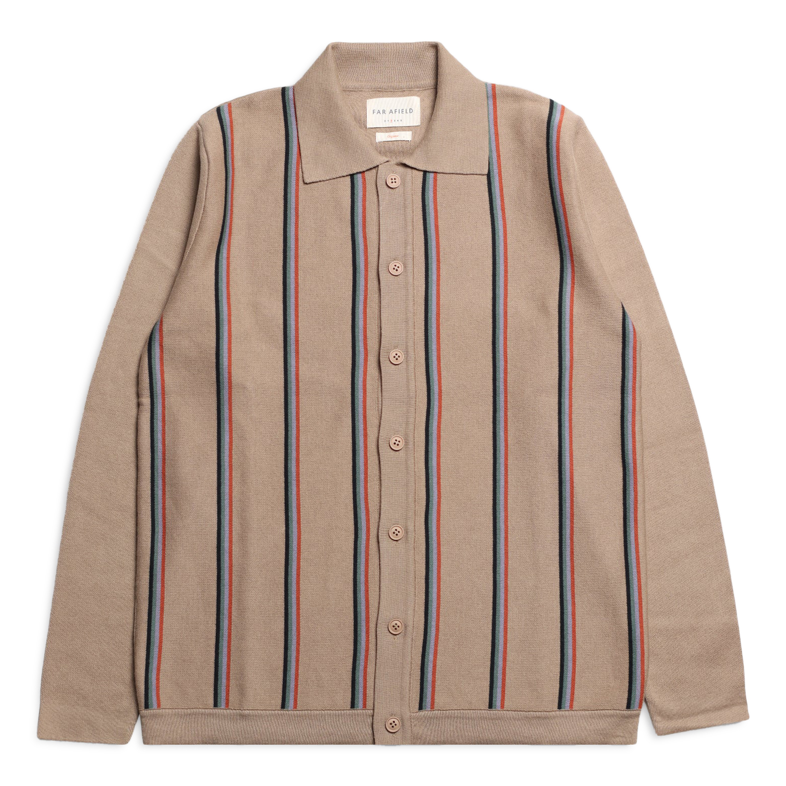 Far Afield Zigger Longsleeve Cardigan - Kuki Stripe/Slate