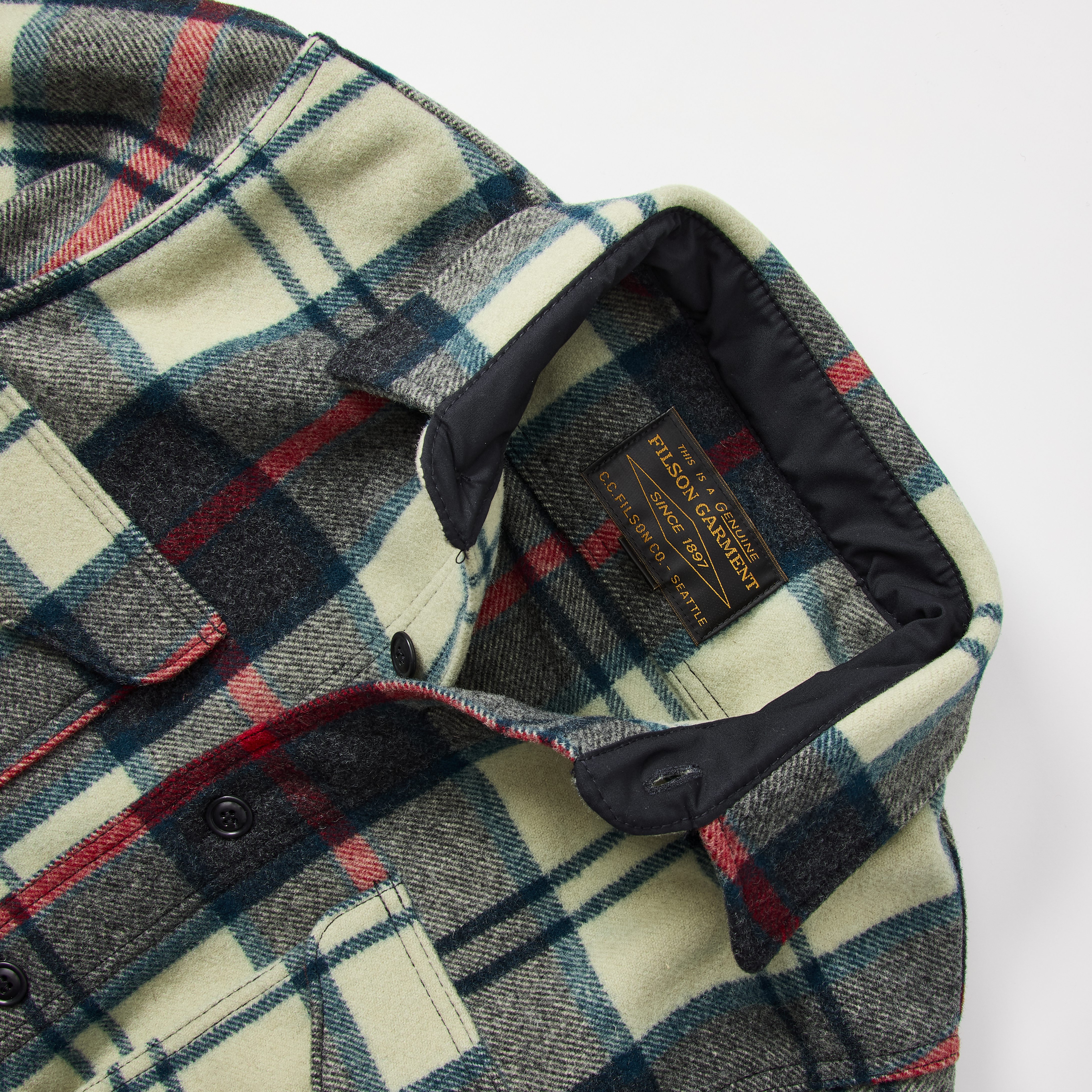 Filson Mackinaw Wool Jac Shirt Cream/Multi Plaid Shirt Jackets