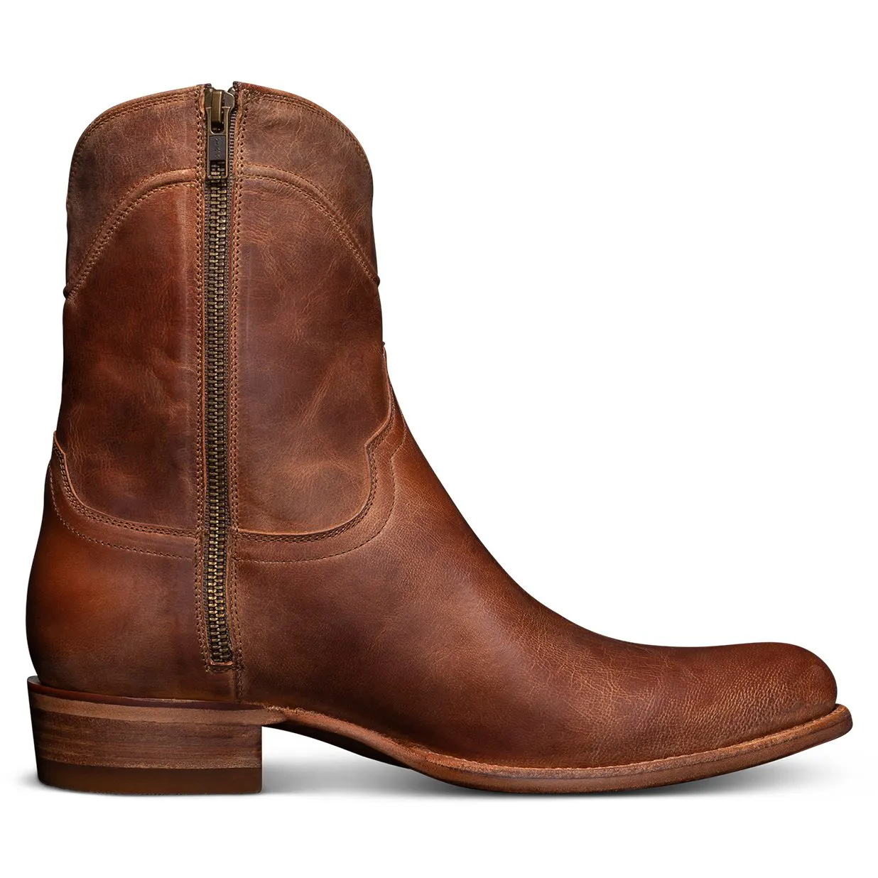 Tecovas Dean Zip Goat Leather Western Boot Scotch Dress Boots