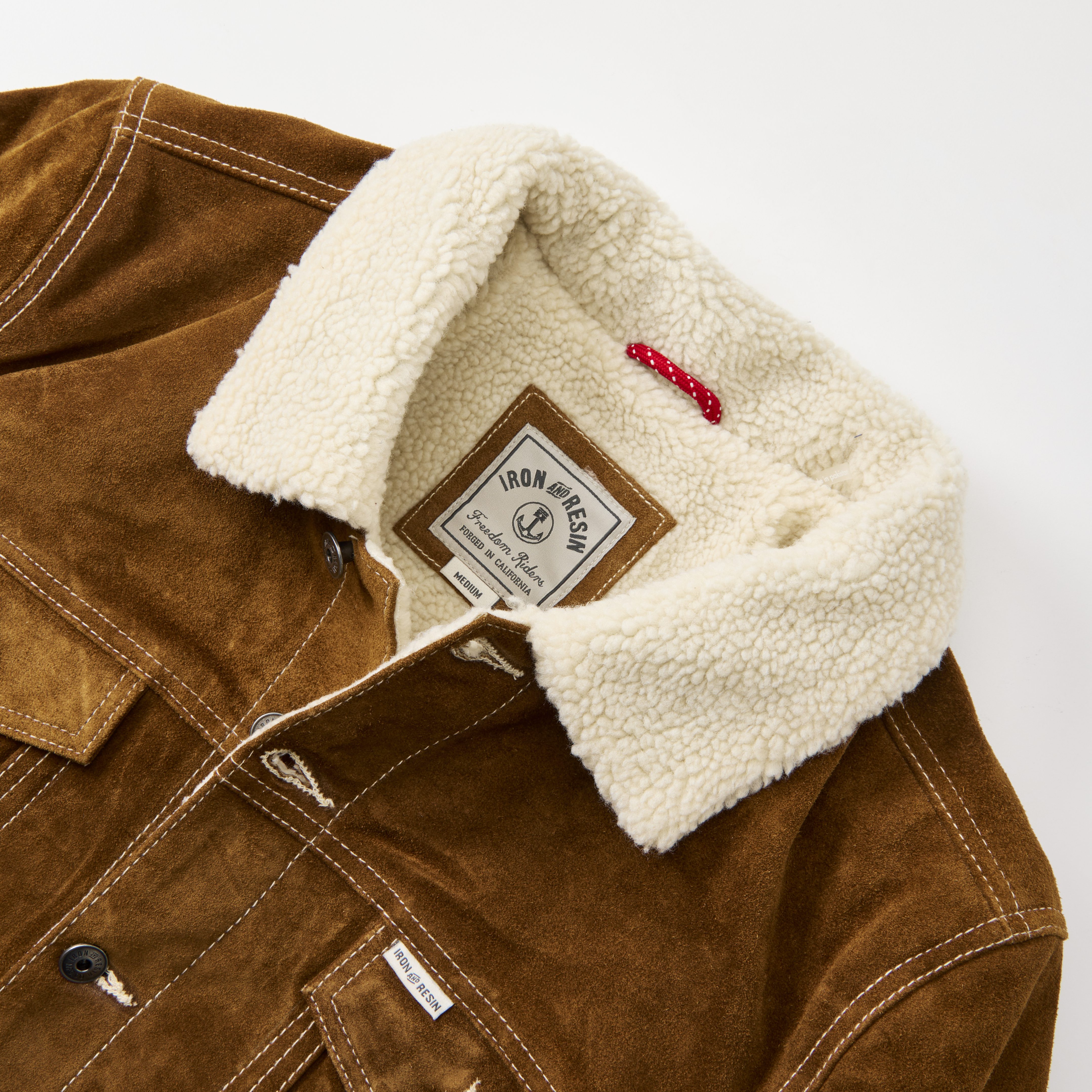 韓国発!【Ayn】Western suede two-way jacket Iron and Resin Open Road Suede Trucker Jacket - Cognac