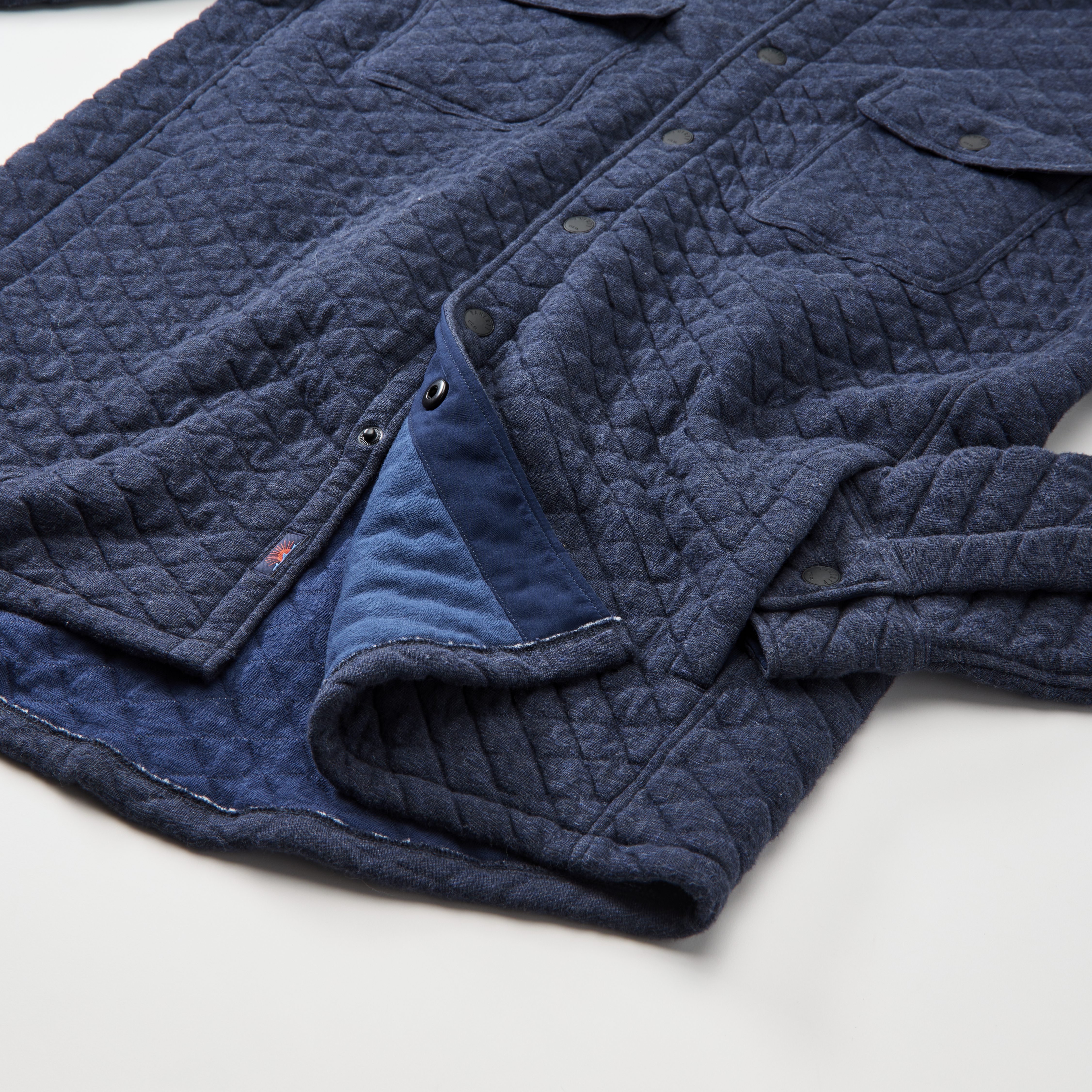 Faherty Brand Epic Fleece Quilted CPO - Navy Melange | Shirt