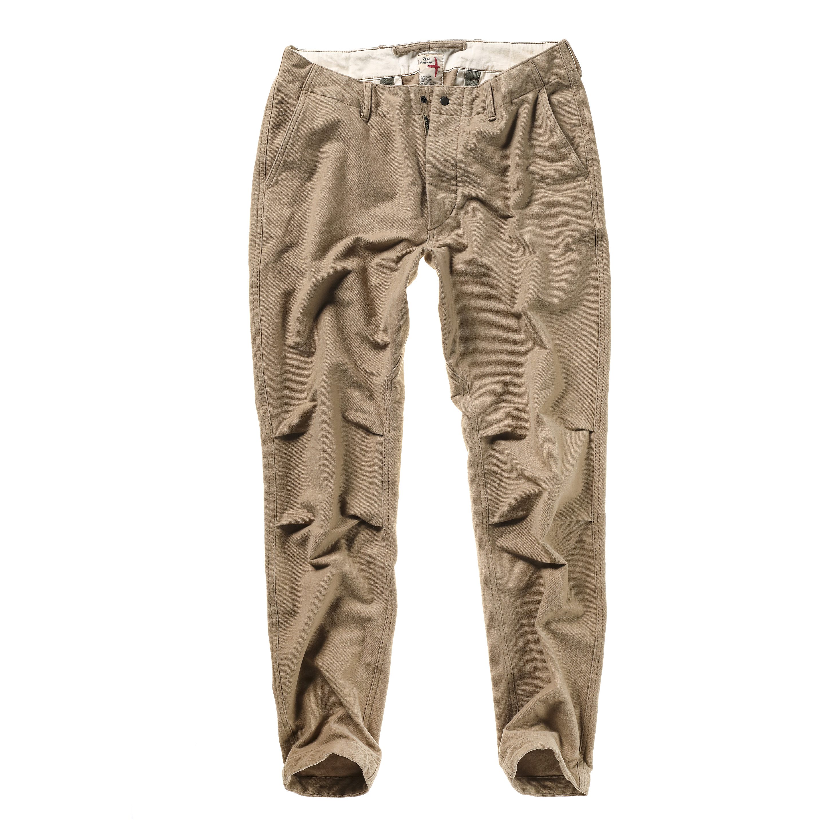 Relwen Moleskin Stretch Chino - Dark Camel | Chino Pants