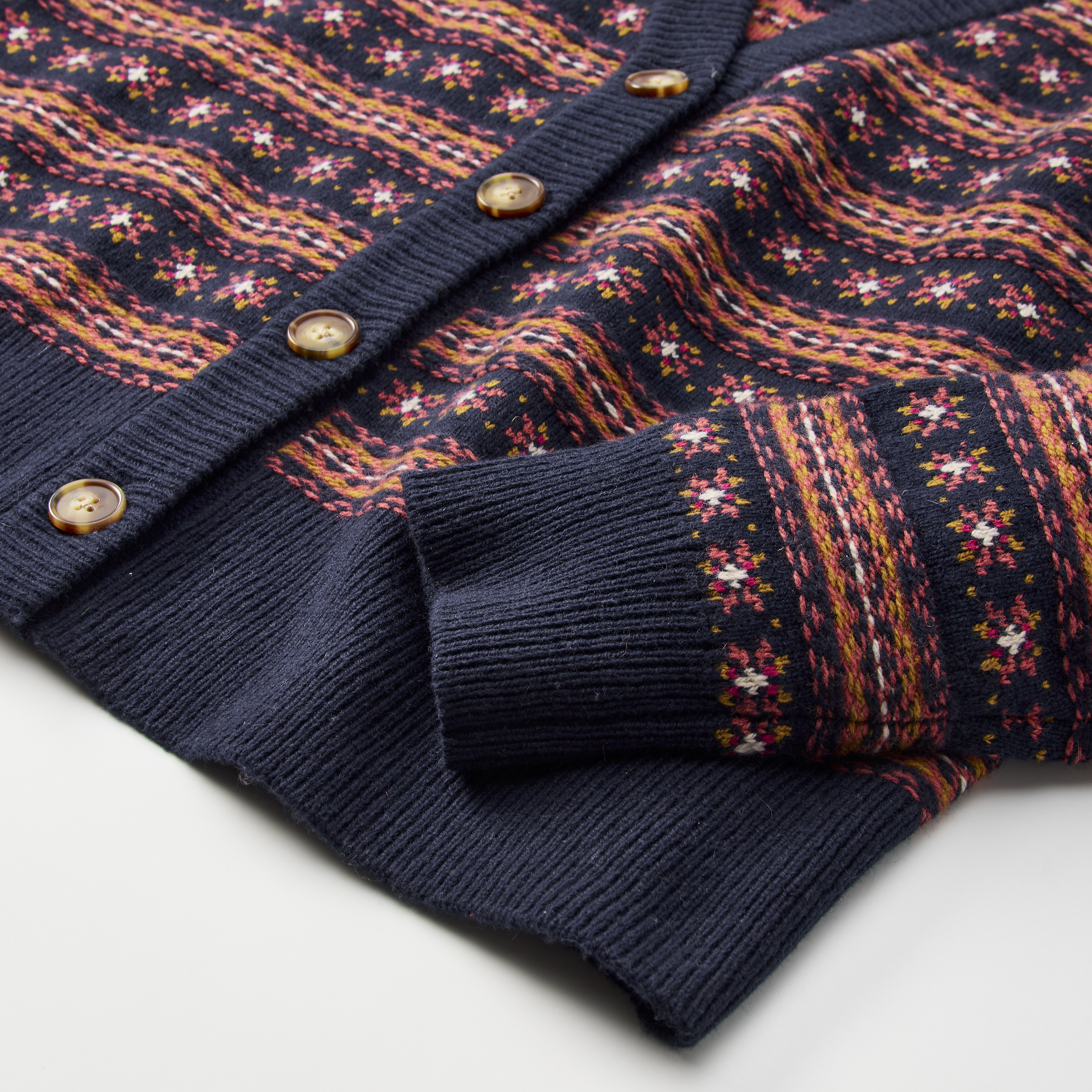 Faherty Brand Women's Highland Fair Isle Cardigan - Twilight