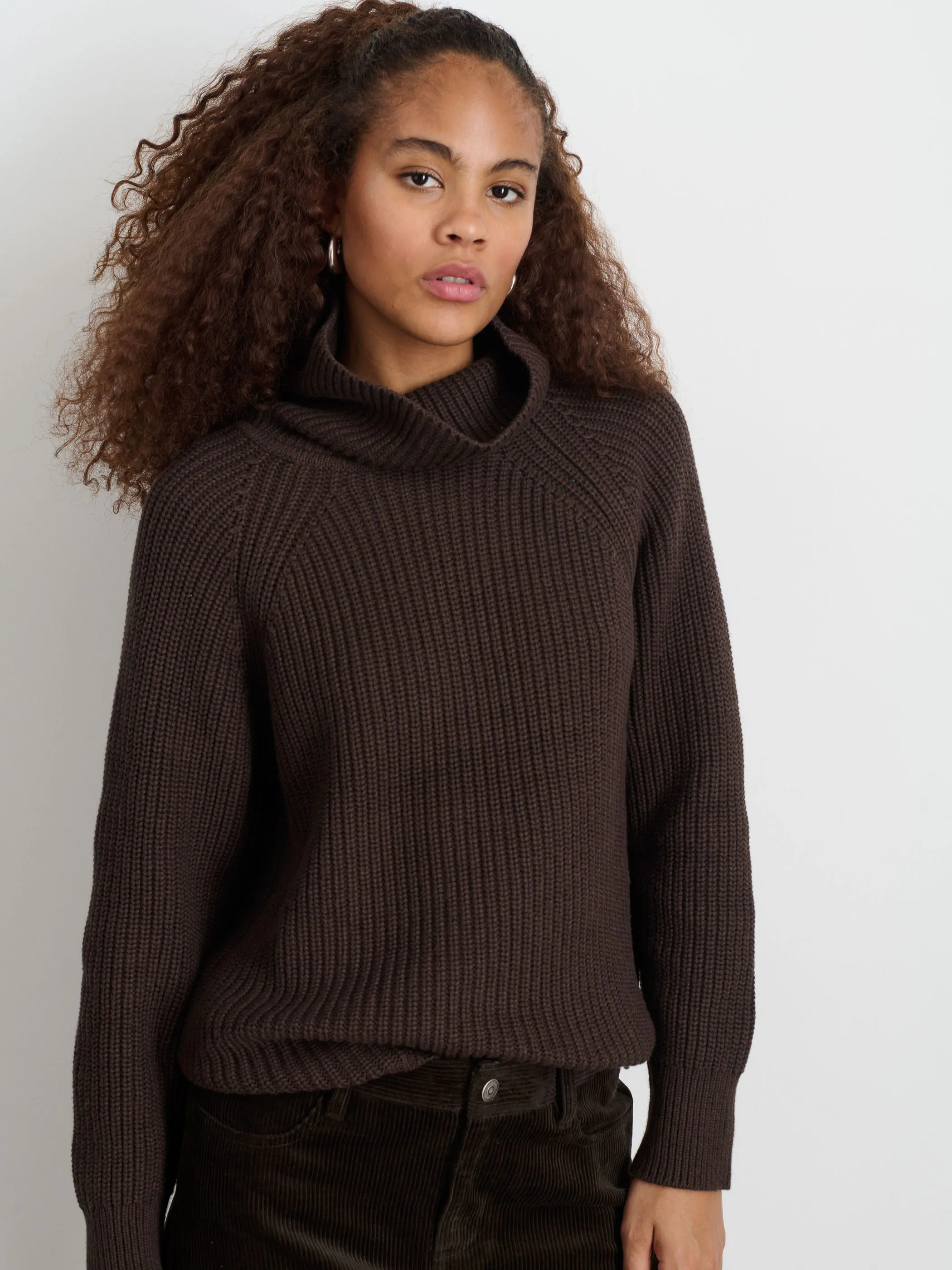 Alex Mill Women's Cotton Cashmere Nora Turtleneck - Chocolate