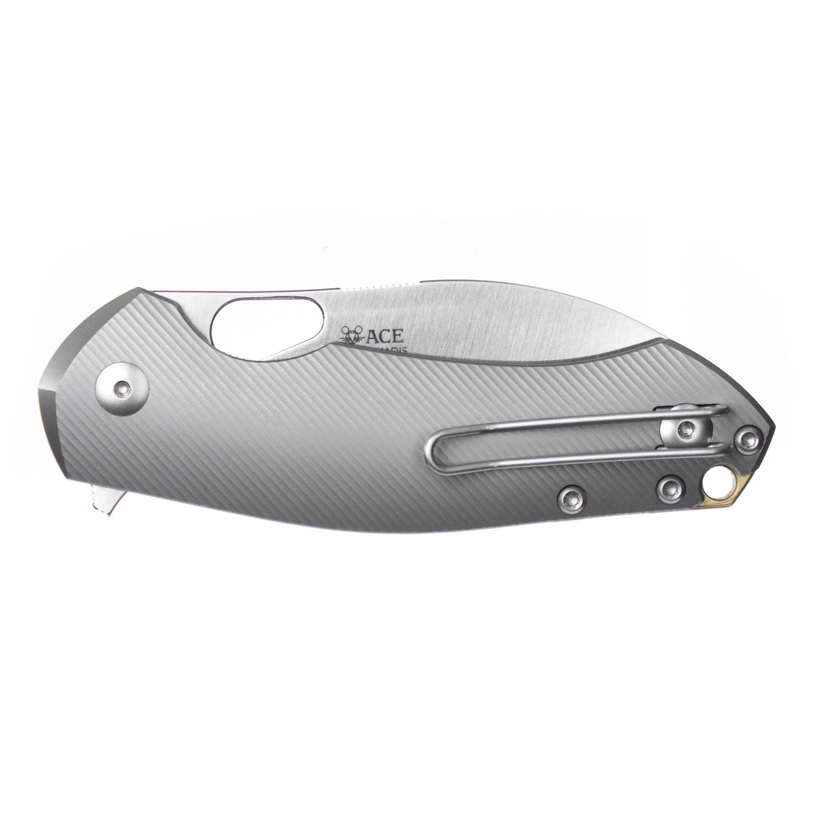 Giantmouse ACE Biblio XL Pocket Knife - Textured Titanium / Satin