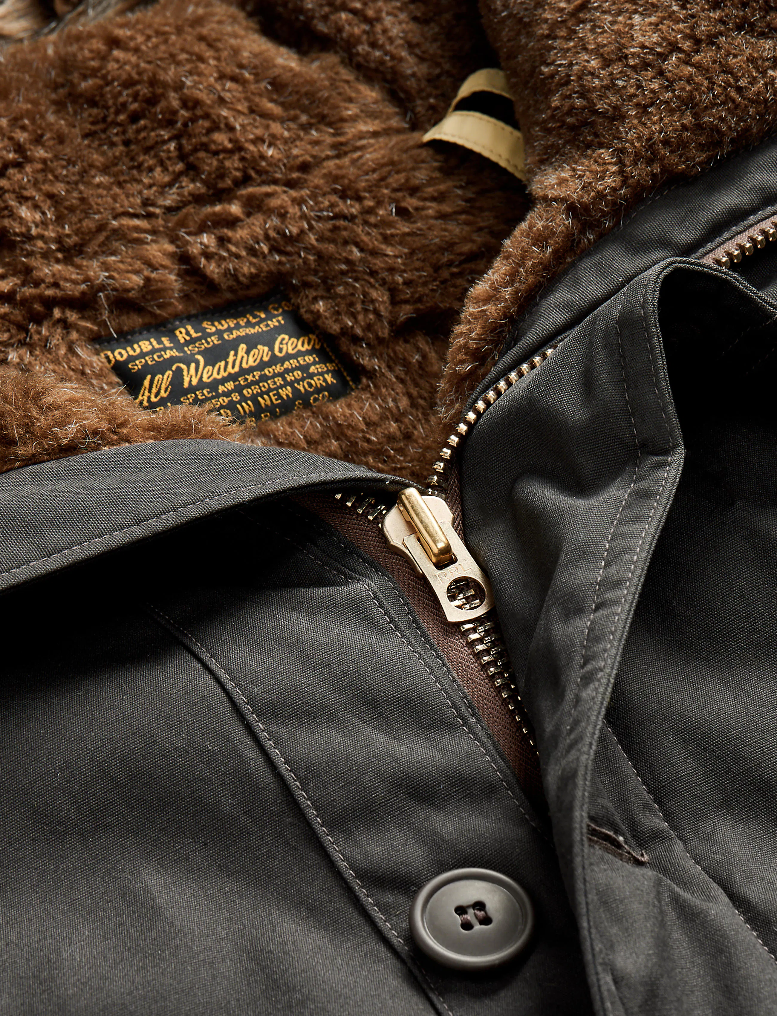 RRL Washington Oil Cloth Canvas Parka - Vintage Black | Insulated