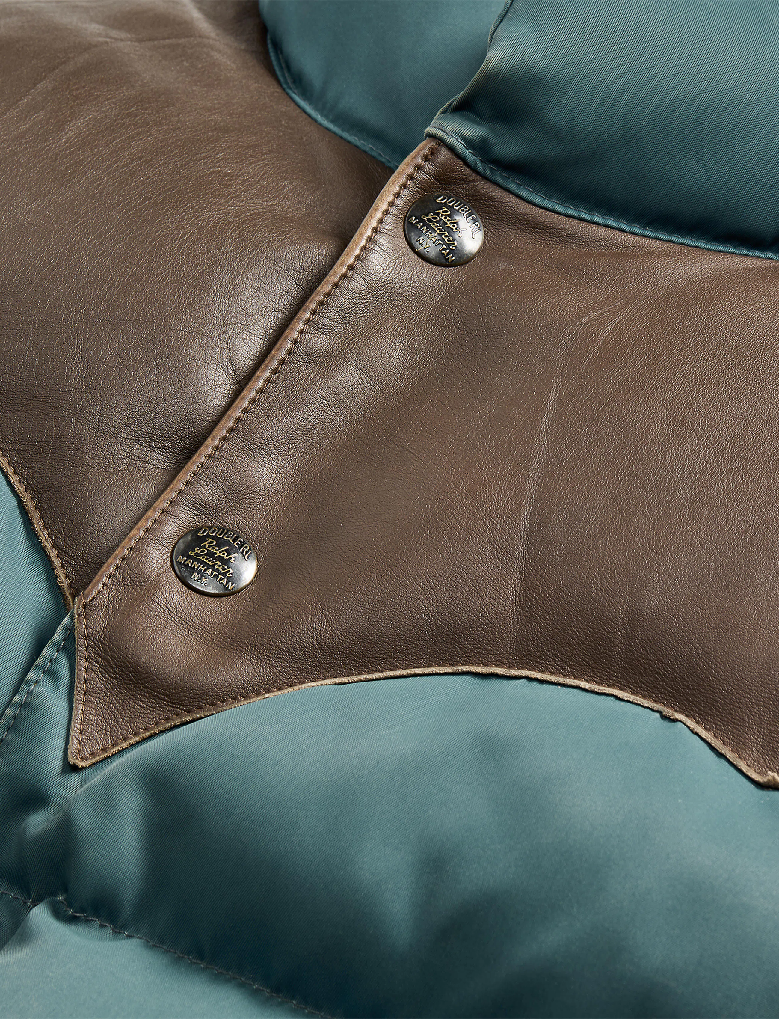 ジャケット・アウター RRL leather down vest RRL Leather Down Vest XL Western Style Insulated Brown Ralph