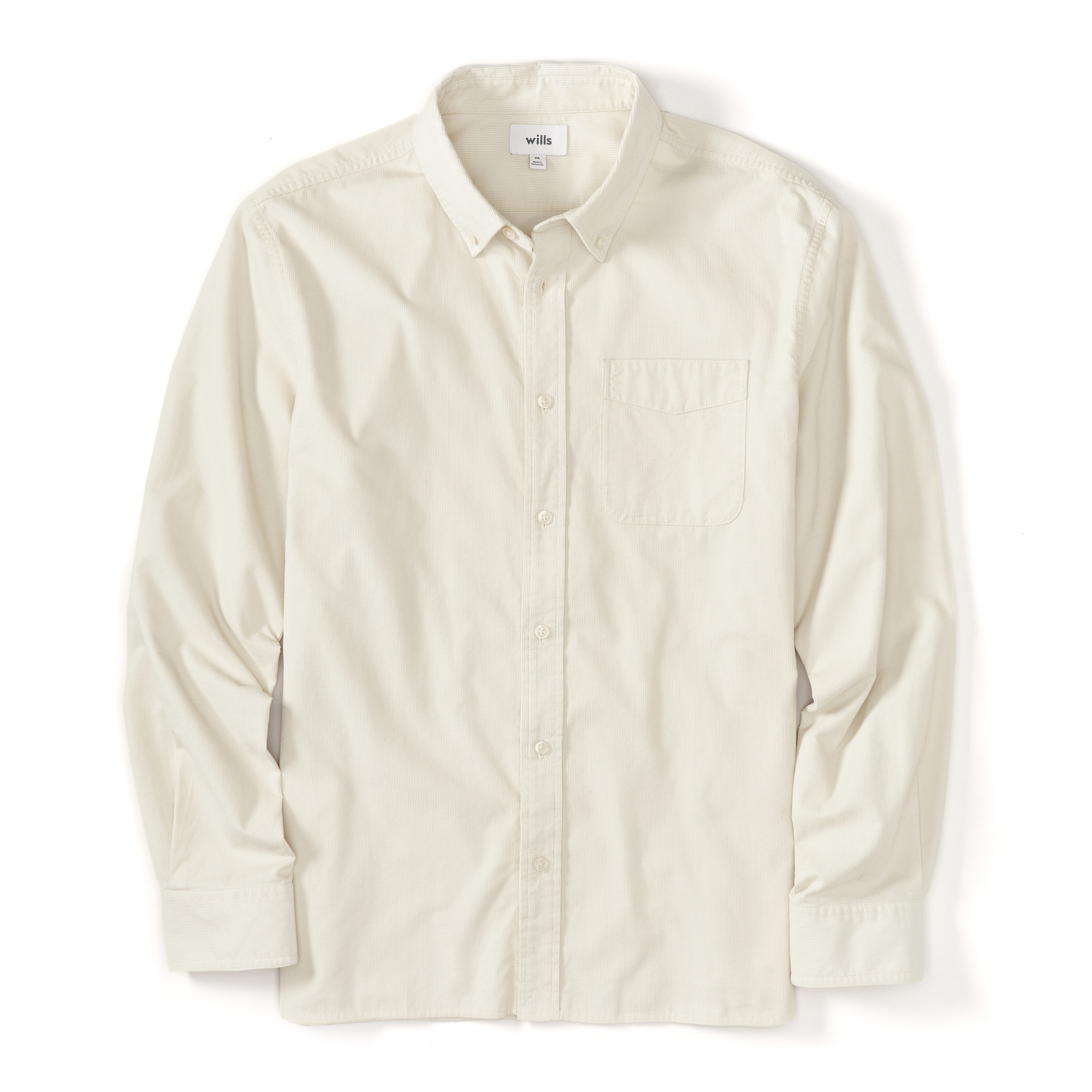 Wills Fine Corduroy Shirt - Salt | Long Sleeve Shirts | Huckberry