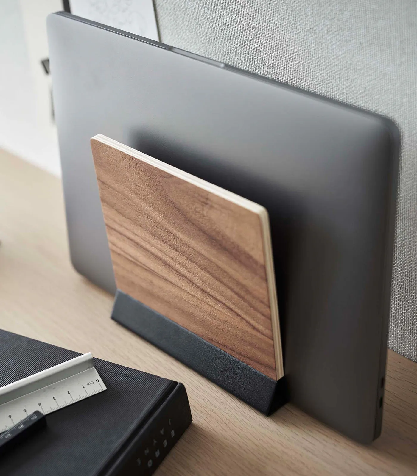YAMAZAKI Home Rin Portable Laptop Stand - Wood & Steel Storage Station For Desk Or Bedroom - View #11