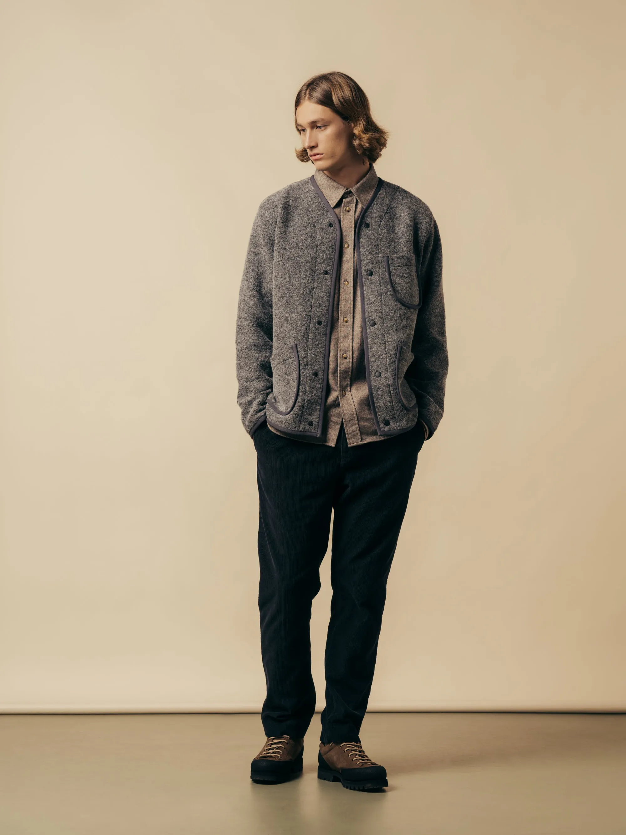 Kestin Neist Italian Wool Fleece Cardigan - Grey | Cardigan