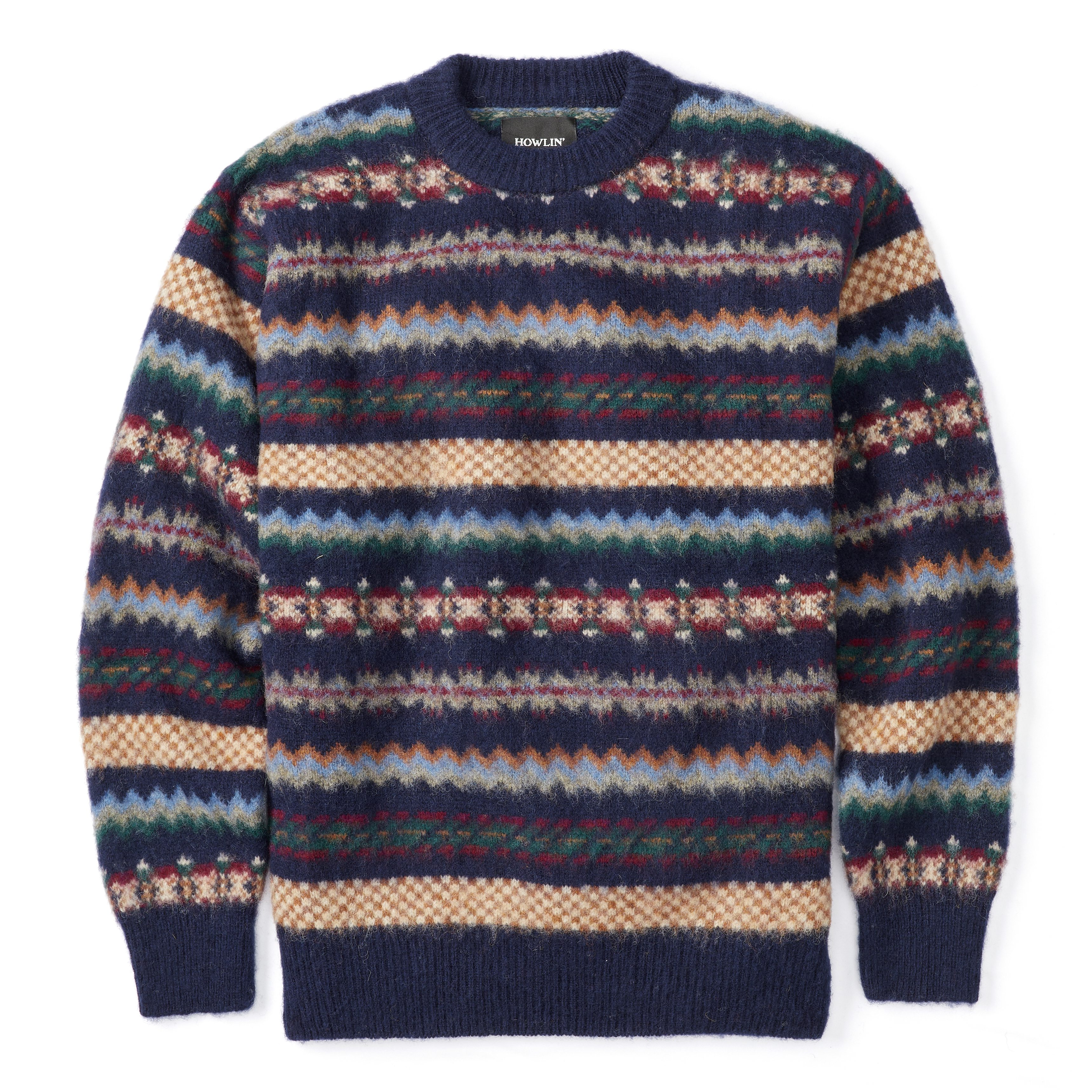 Howlin A Woolen Wonder Fair Isle Sweater - Navy | Crew Neck