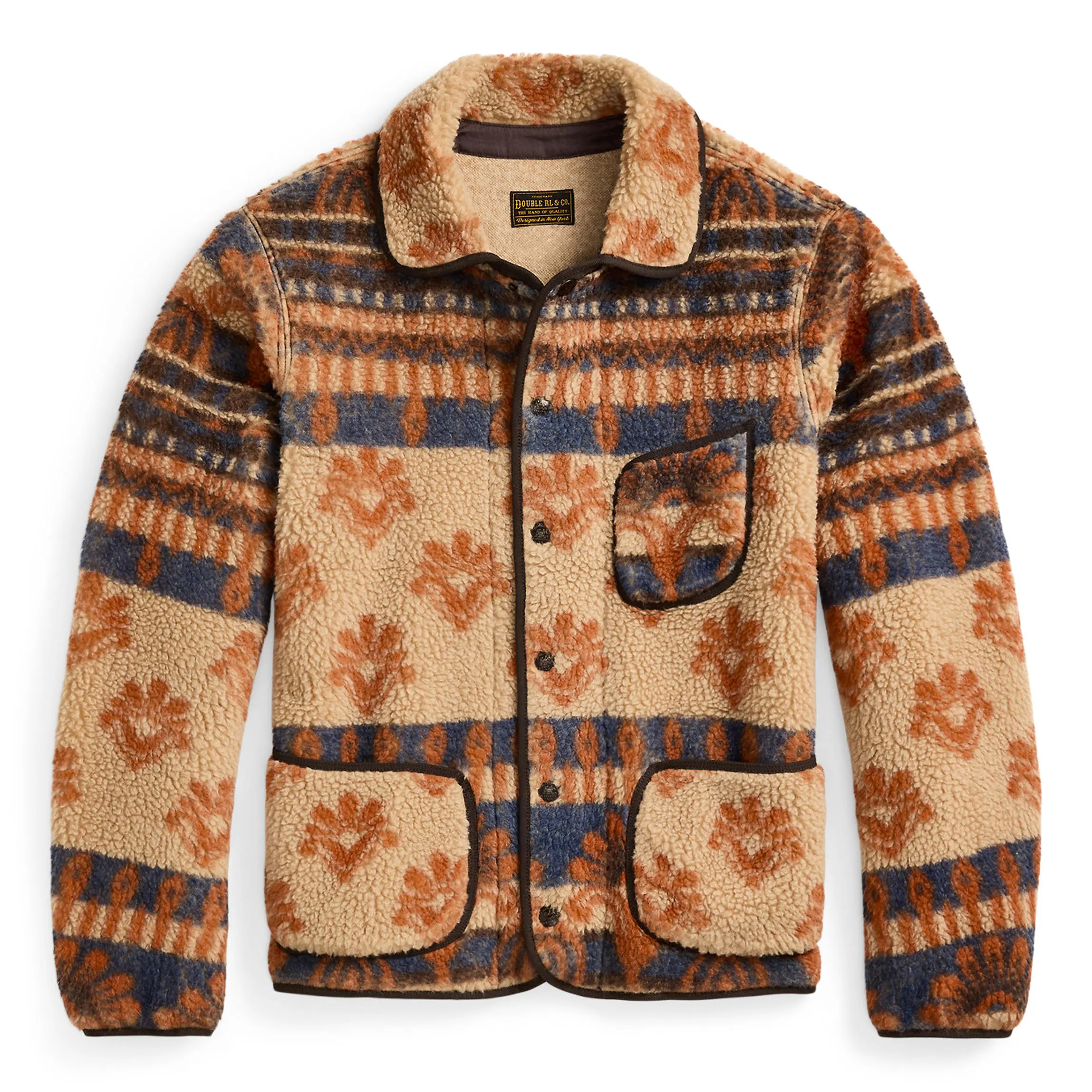 RRL Bryn Fleece Jacket - Orange/Multi | Fleece Jackets | Huckberry