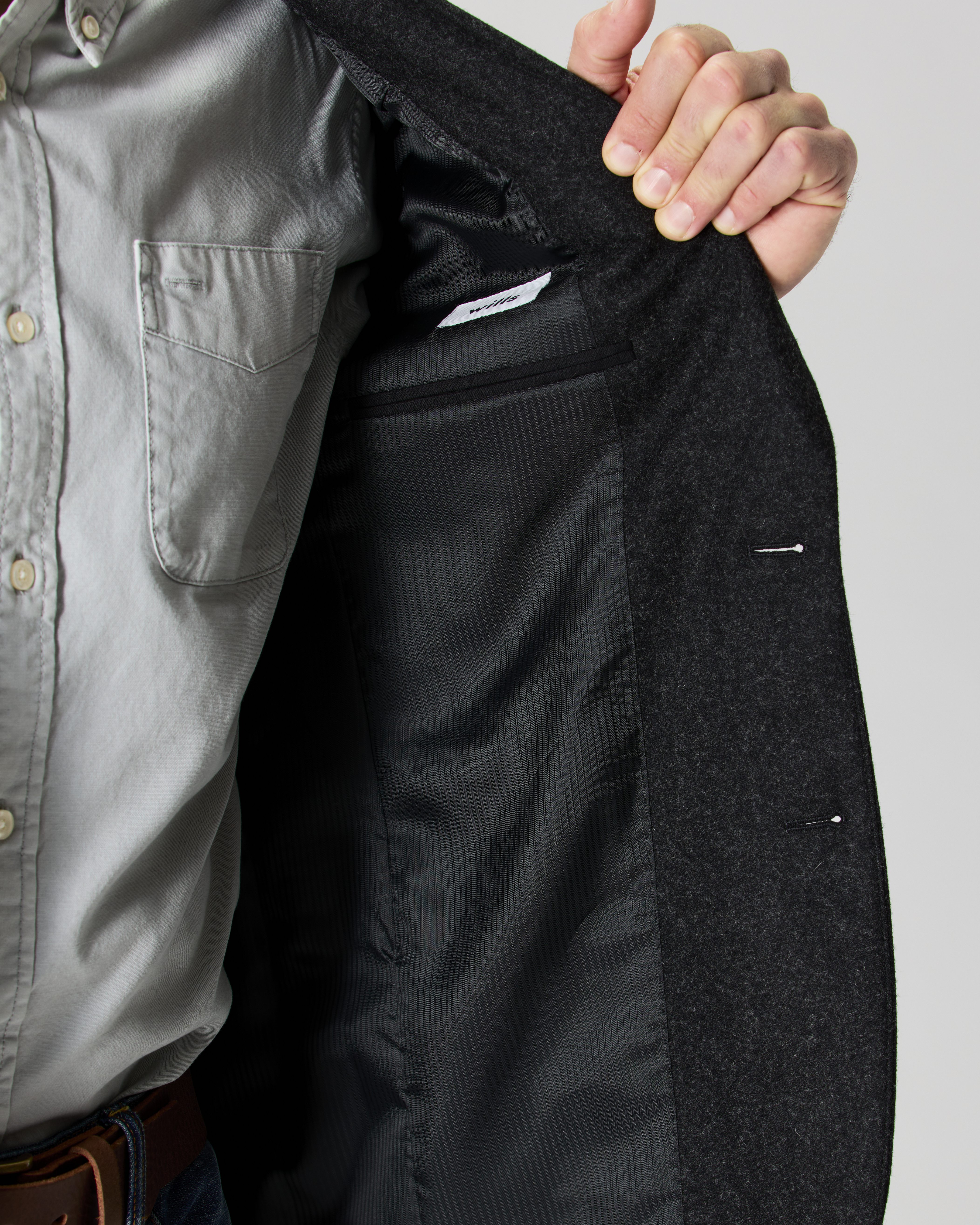 Wills Stretch Wool Blazer - Heather Black | Blazers | Huckberry