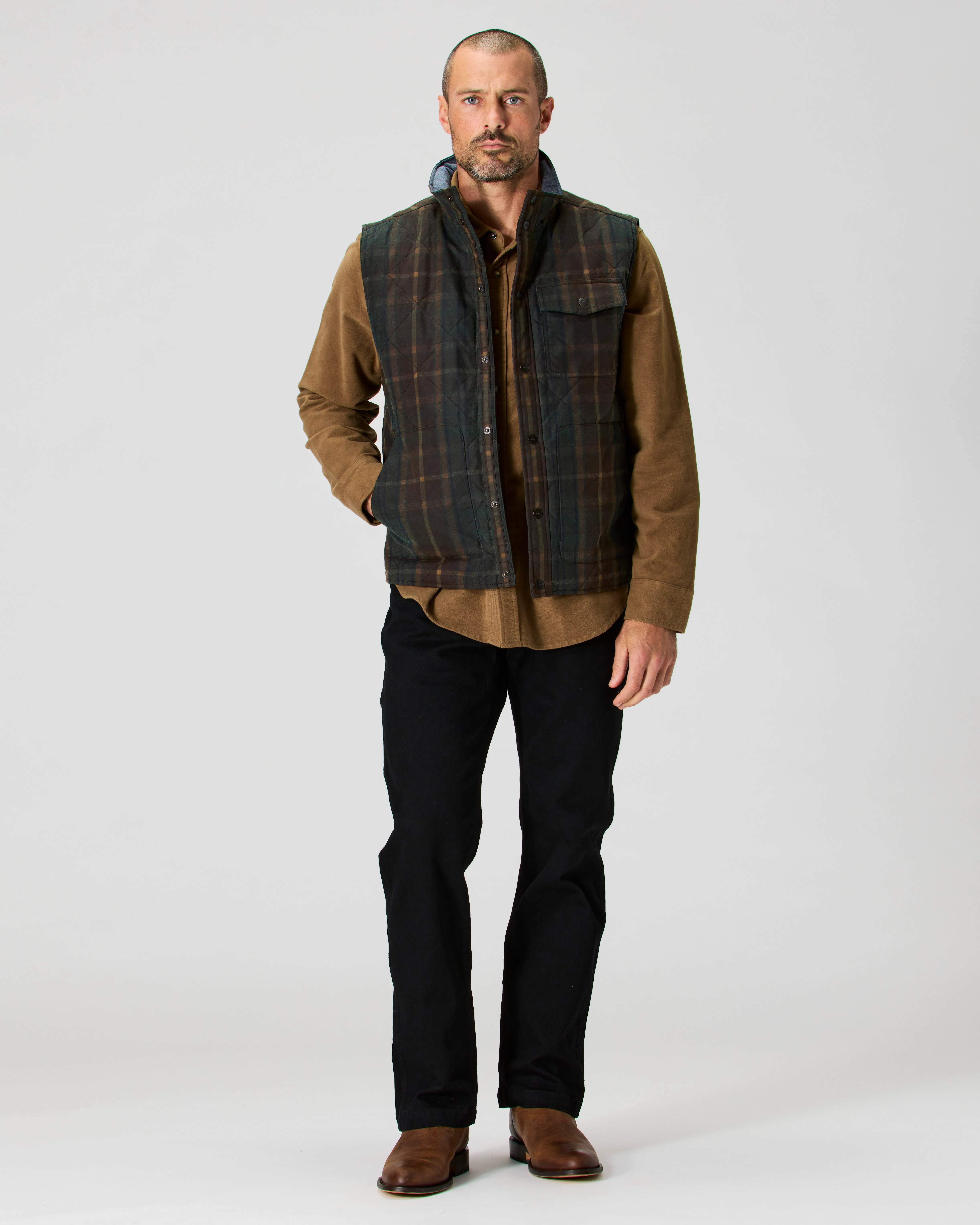 Flint and Tinder Quilted Waxed Vest - Special Edition - Dark Navy