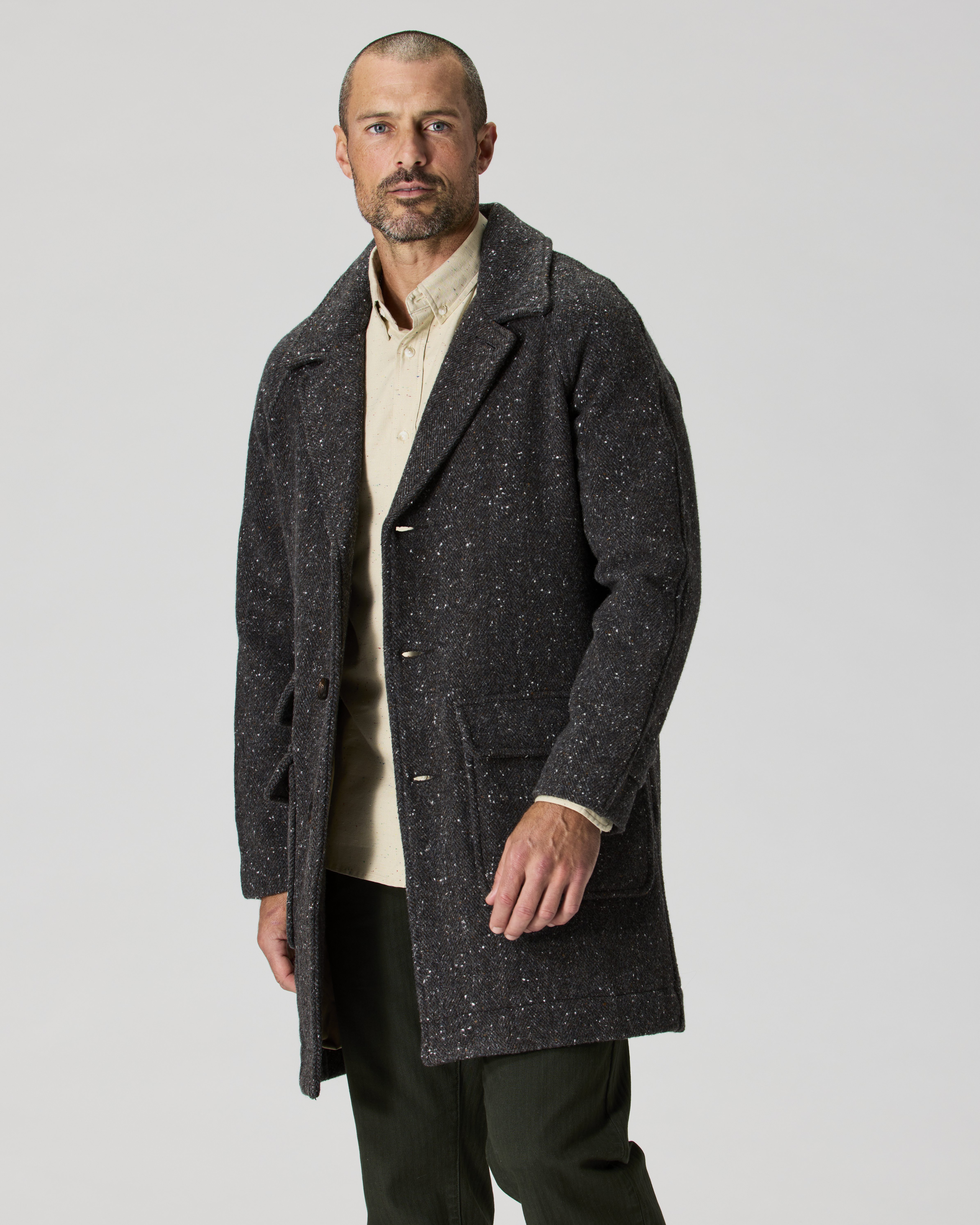 ジャケット・アウター HAND MADE herringbone over wool coat WOOL TWEED HERRINGBONE ASYMMETRIC JACKET – THE SHOP YOHJI