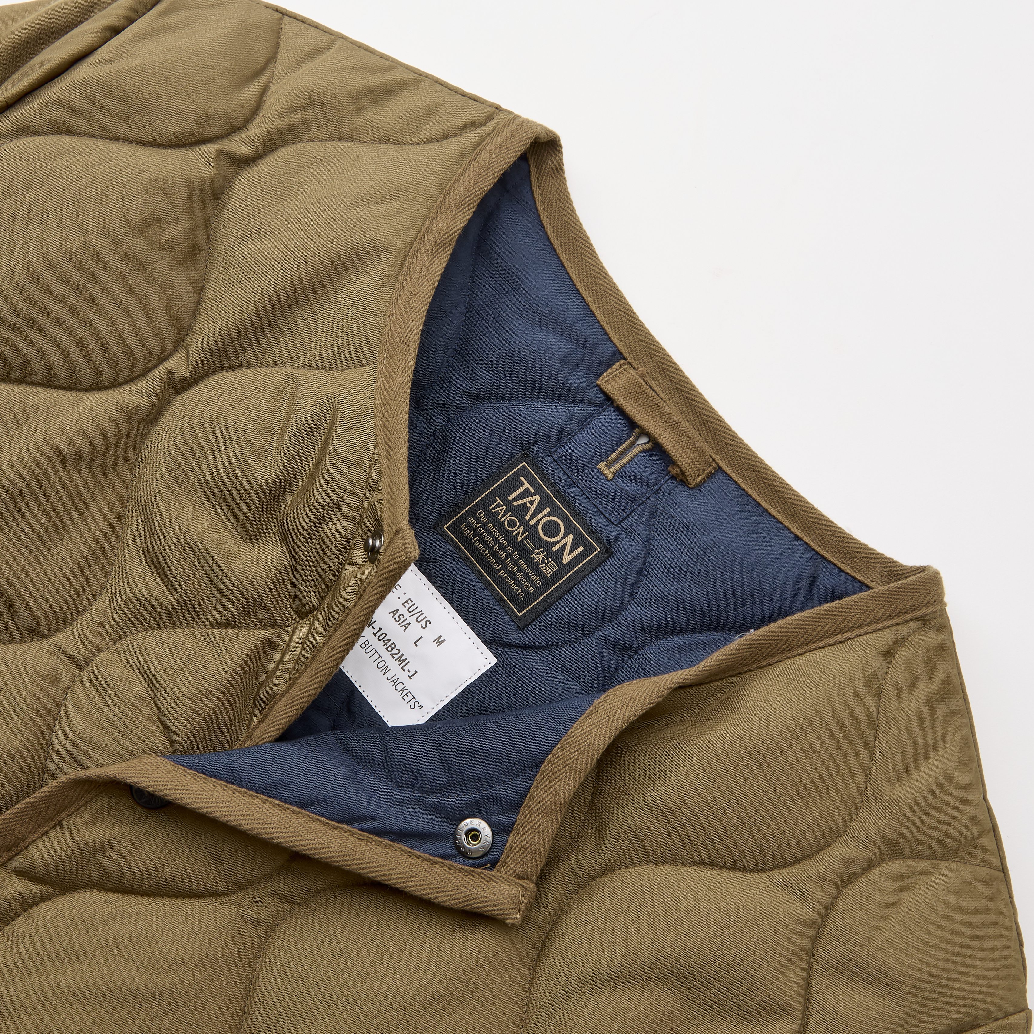 TAION Military Crew Down Insulated Jacket - Light Brown