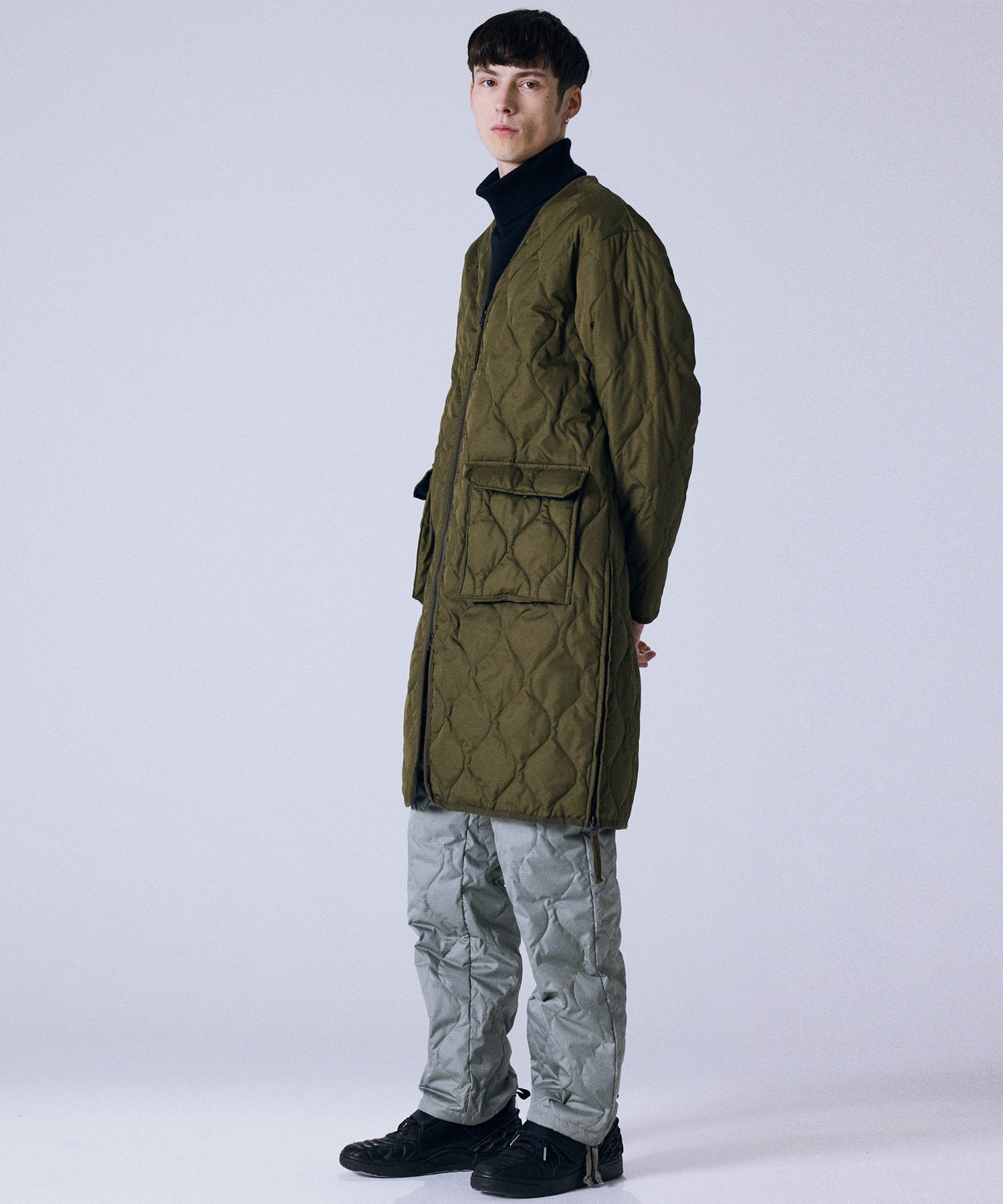 TAION Military Down Insulated Long Jacket - Dark Olive | Insulated