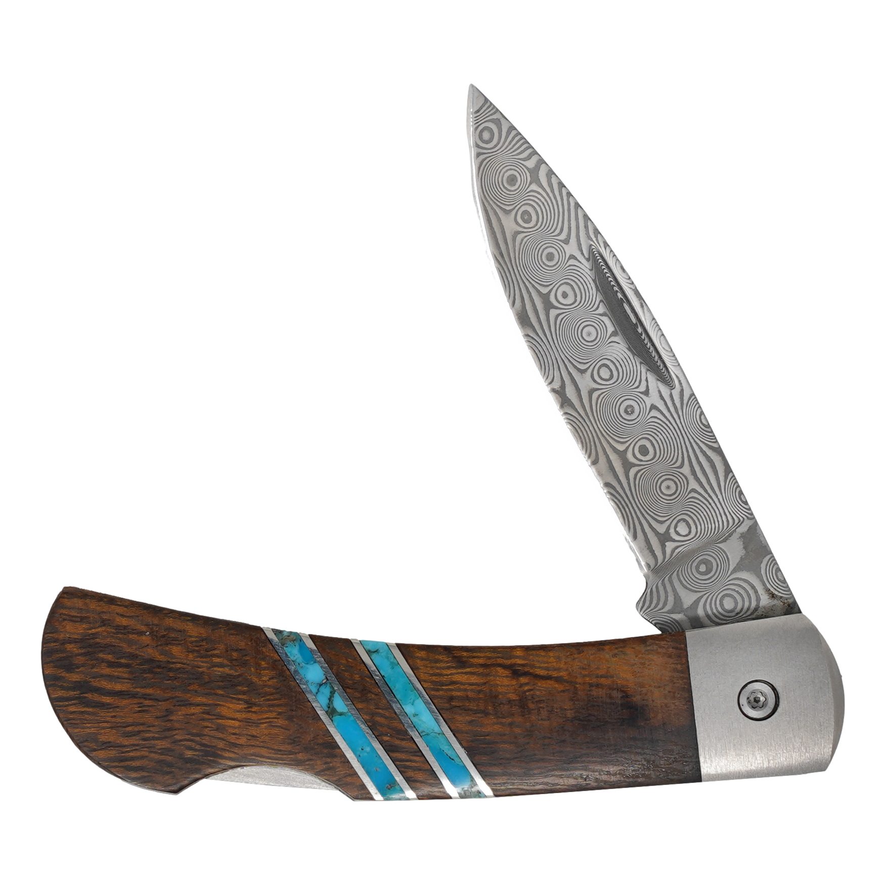 Santa Fe Stoneworks Ironwood + Turquoise Damascus Knife