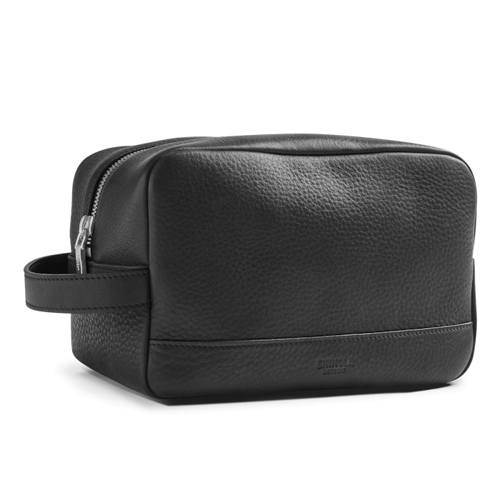 Shinola Zip Travel Kit - Natural Grain - Black | Packing Cubes