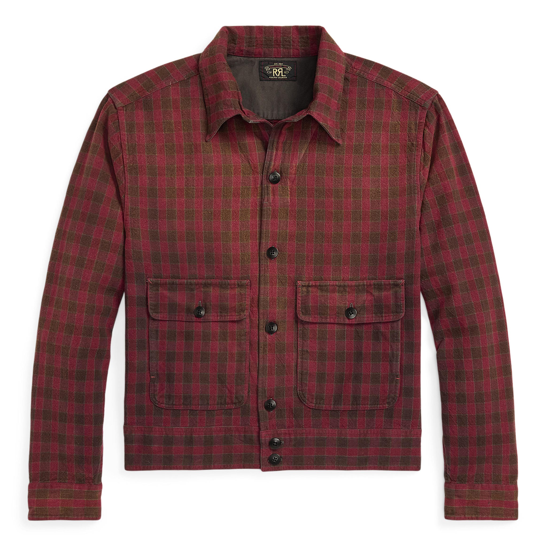 RRL Highway Check Overshirt - Red/Black | Quilted Jackets | Huckberry