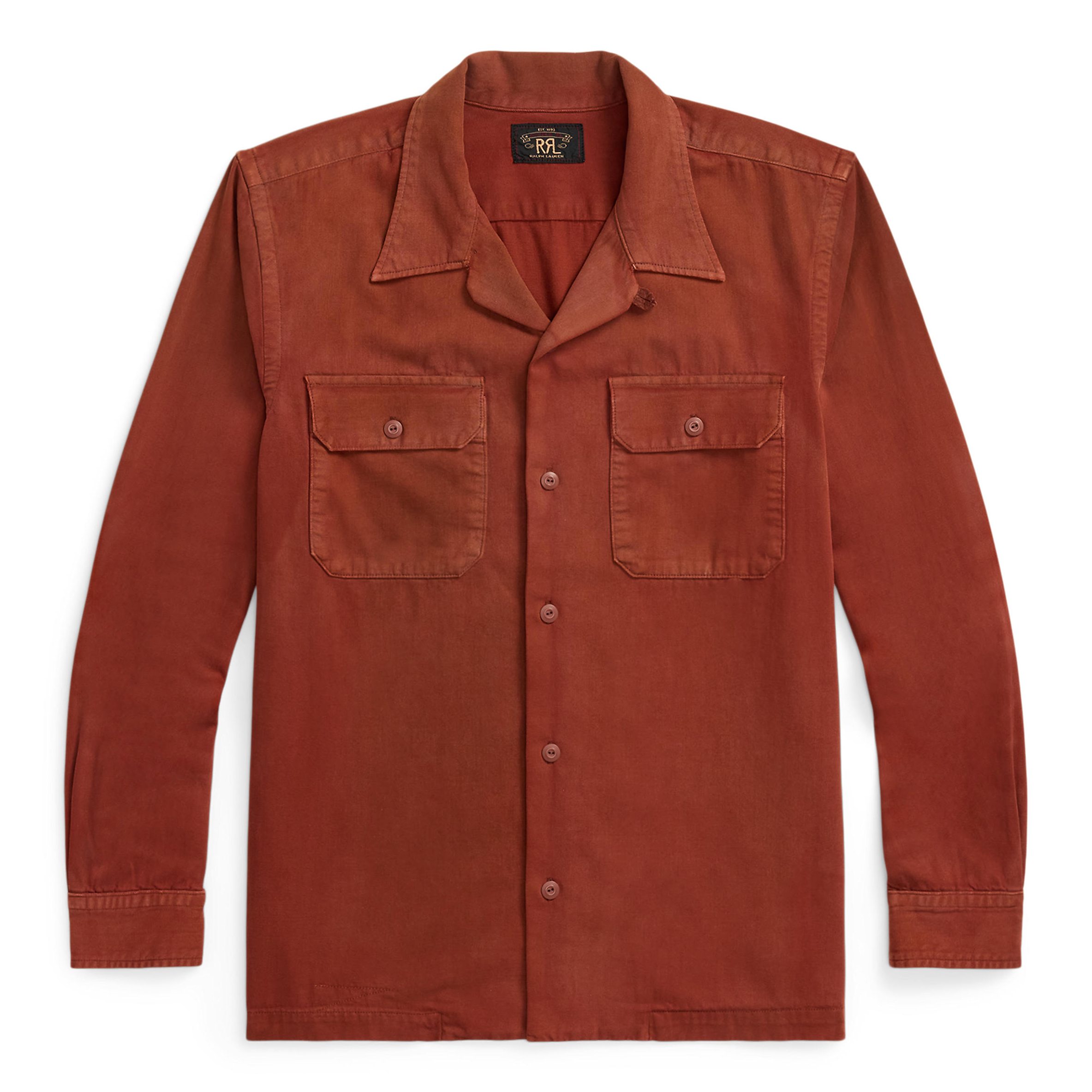 トップス RRL limited edition Twill Camp Shirt RRL Long-Sleeve Cotton Twill Camp Shirt Brick FINAL SALE
